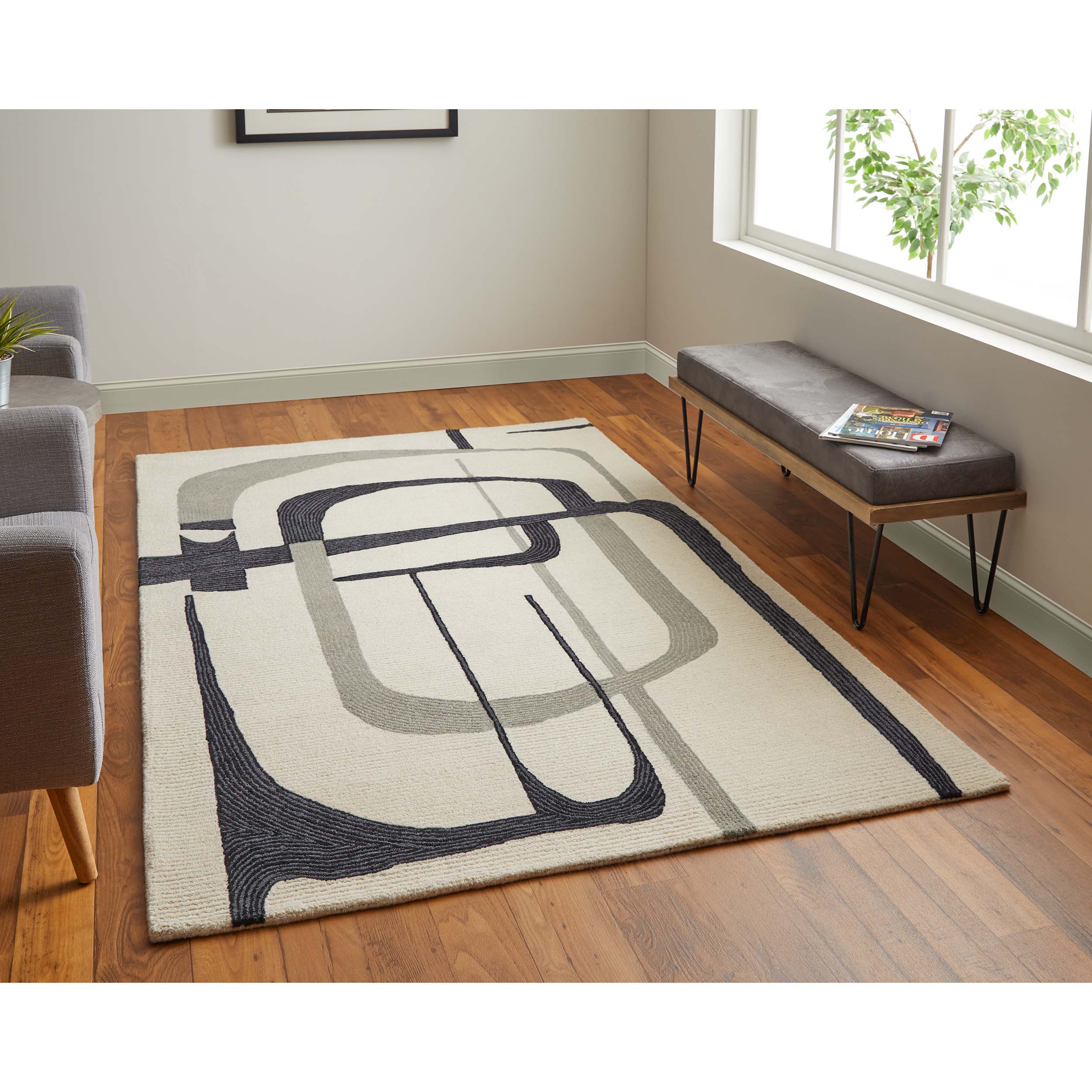 Feizy Rug Maguire 8905F, Ivory/Black - Image 2