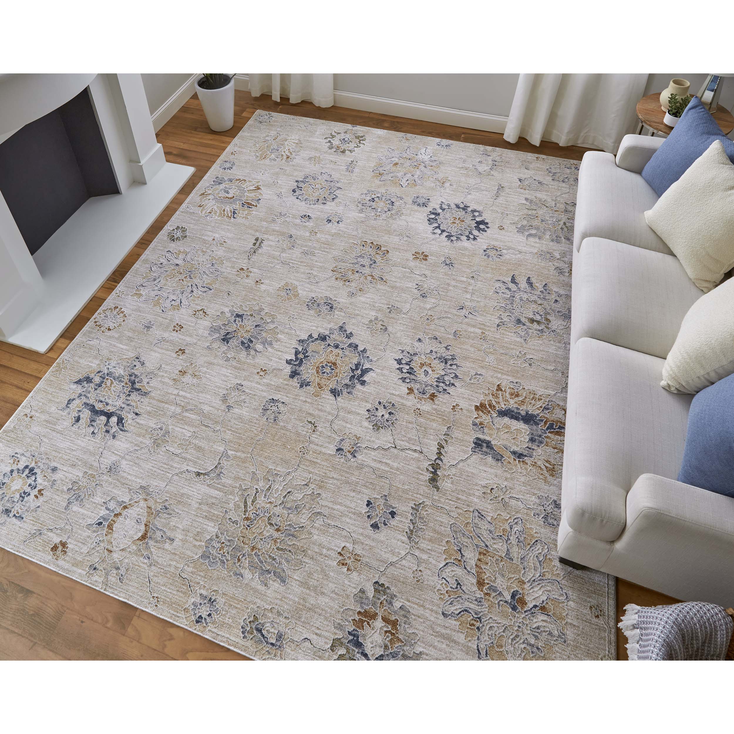 Feizy Rug Pasha 39M9F, Beige/Blue - Image 5