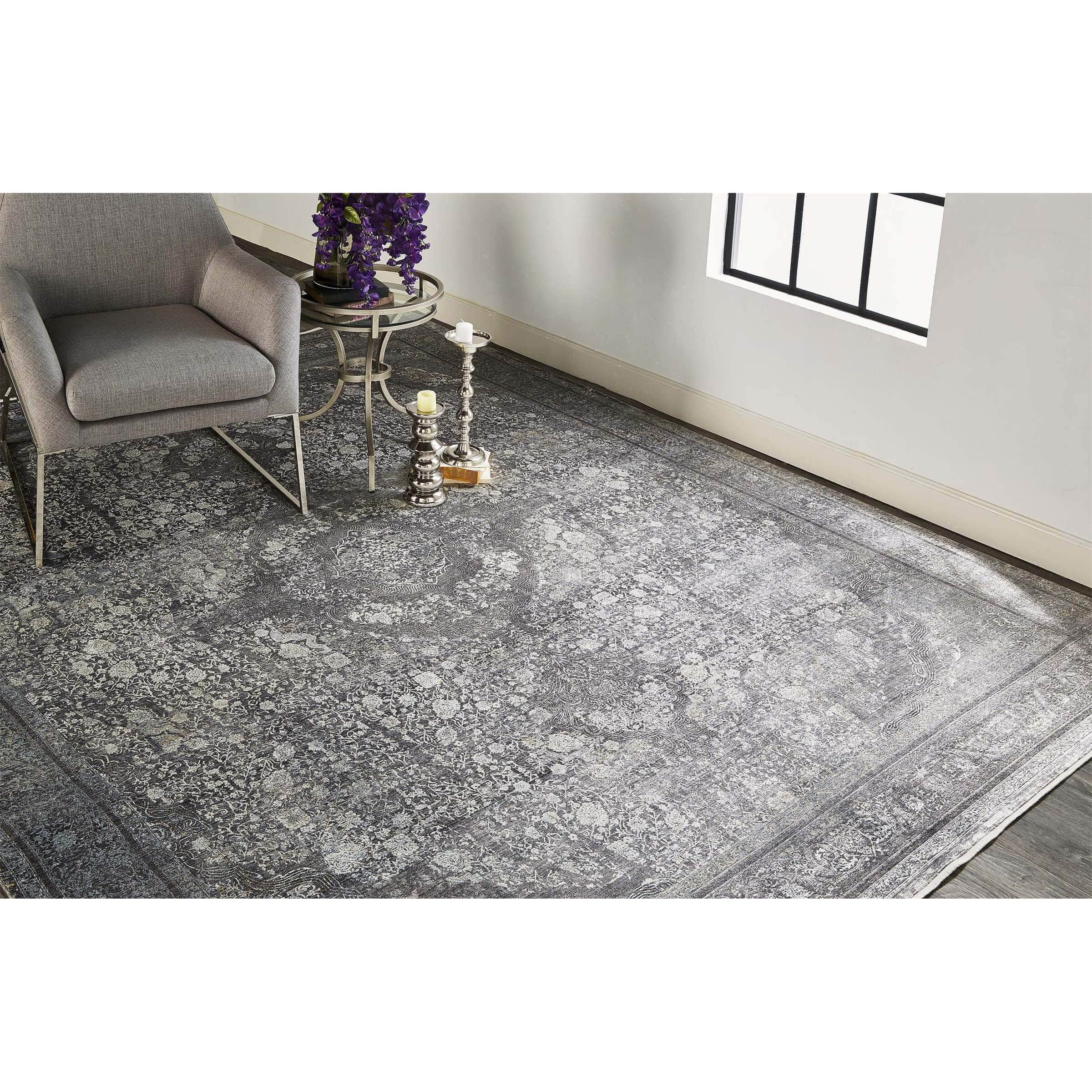 Feizy Rug Sarrant 3967F, Charcoal - Image 3