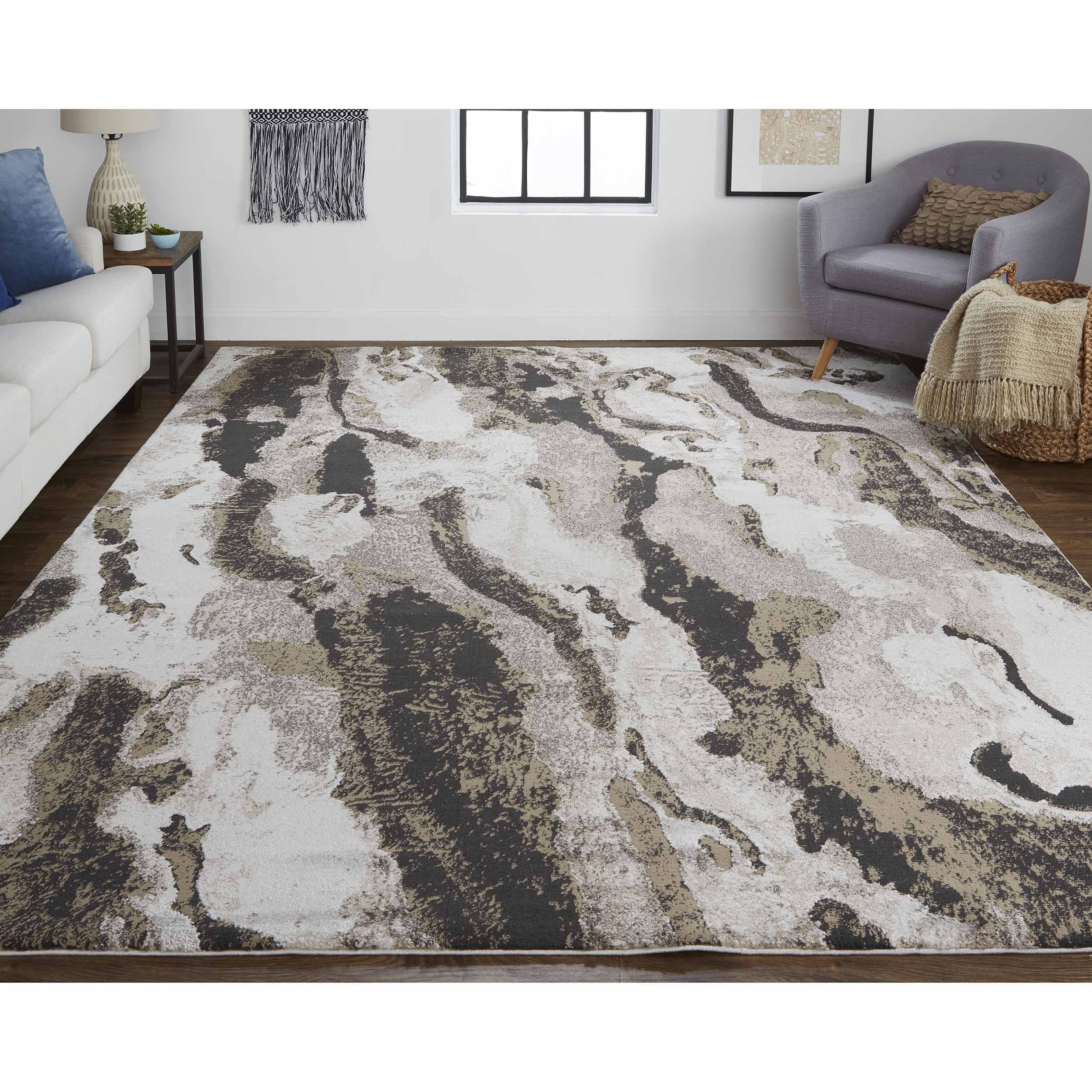 Feizy Rug Vancouver 39FGF, Charcoal/Beige - Image 4