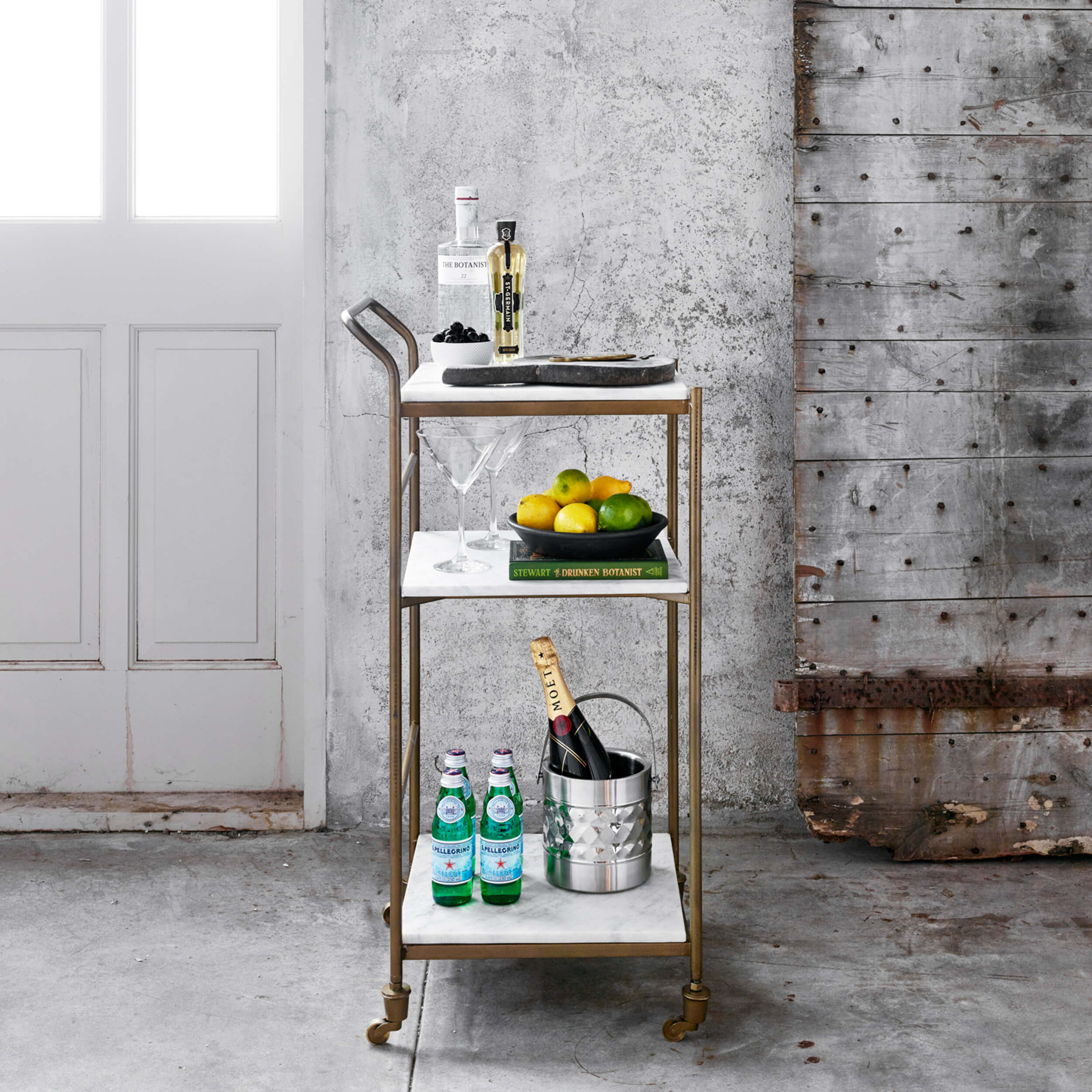 Felix Bar Cart, Antique Brass by Four Hands - Image 5