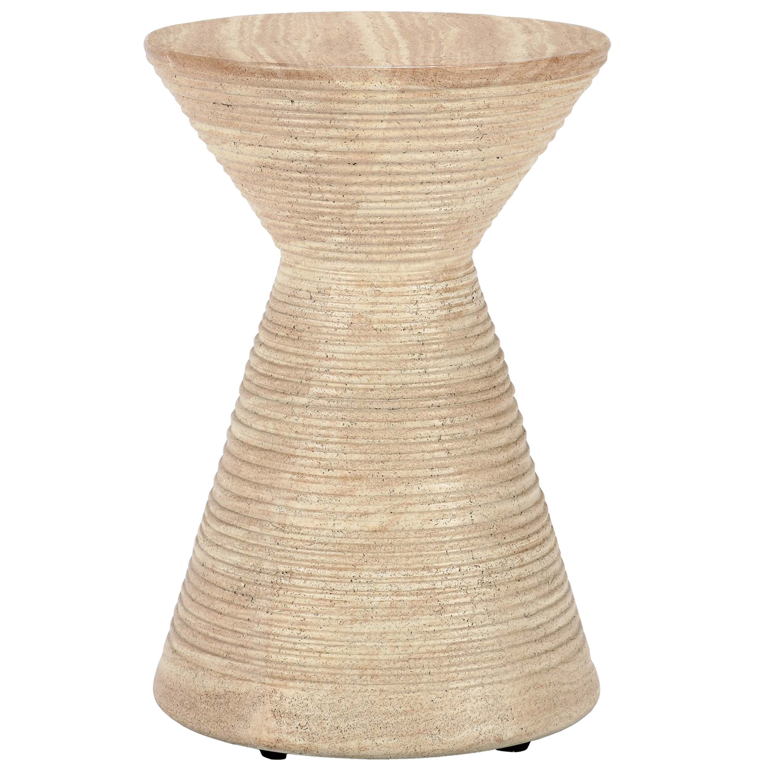 Fern Outdoor Round Accent Table, Beige