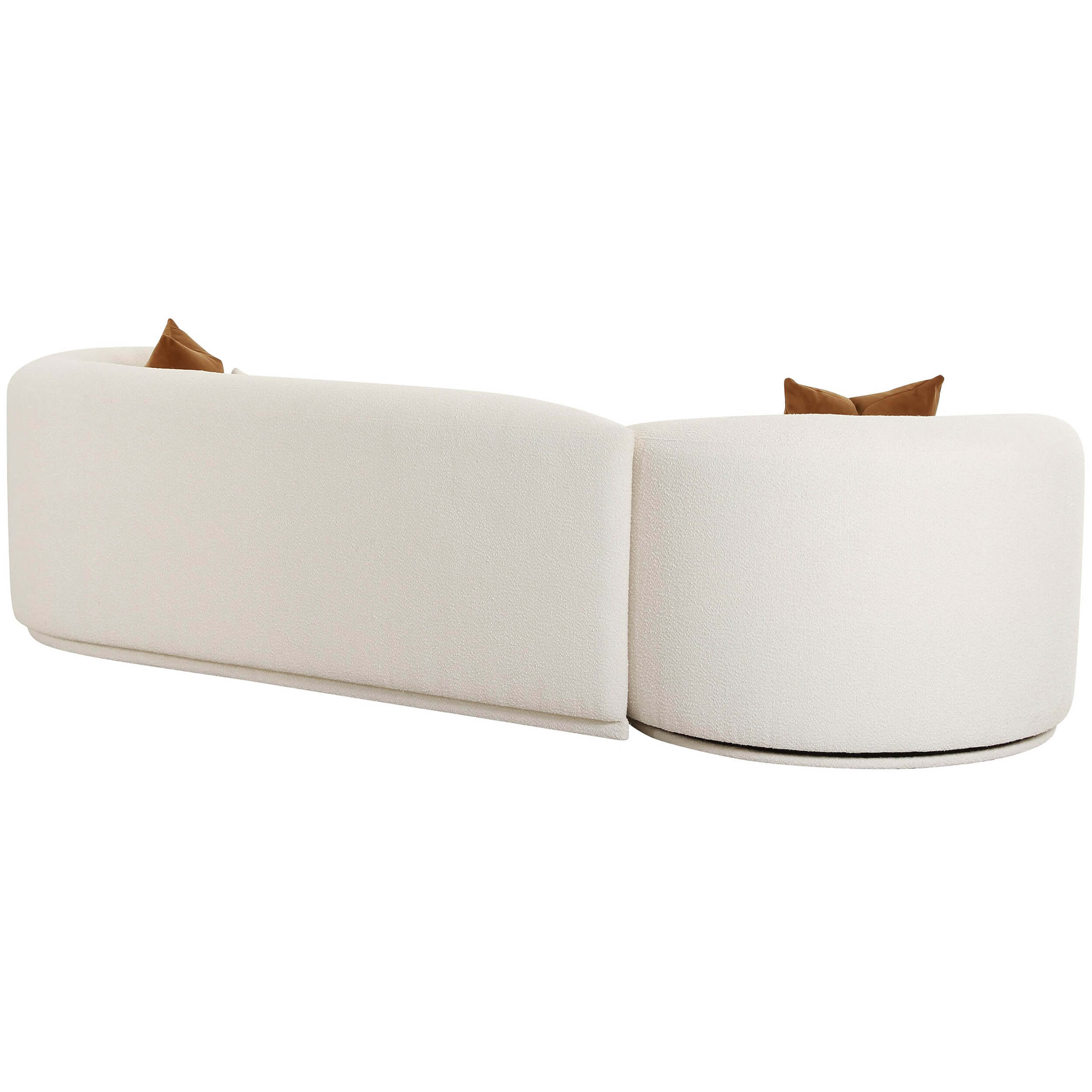 Fickle Boucle 2 Piece Modular RAF Sofa, Cream - Image 4