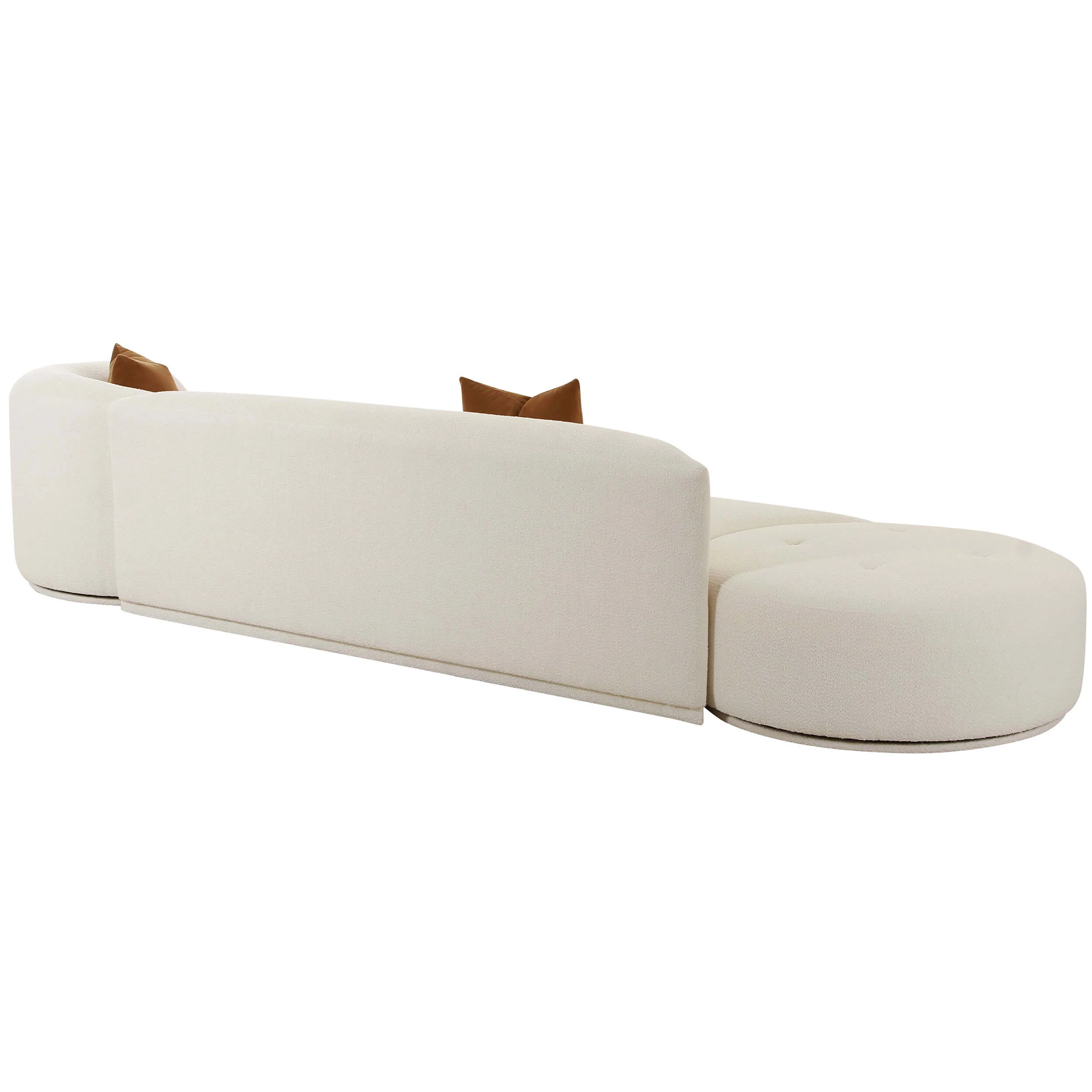 Fickle Boucle 3 Piece Chaise Modular Sofa, Cream - Image 3