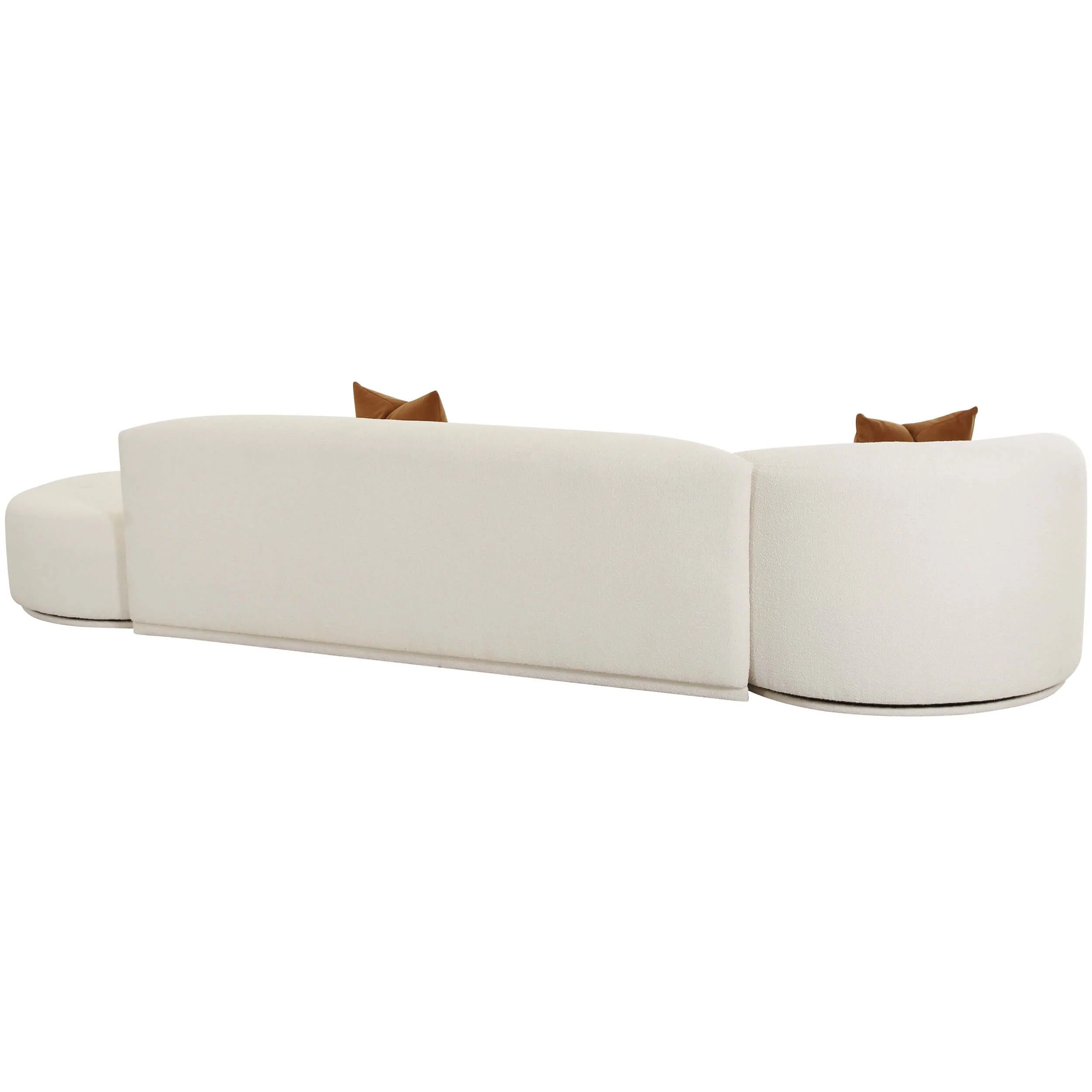 Fickle Boucle 3 Piece Chaise Modular Sofa, Cream - Image 4
