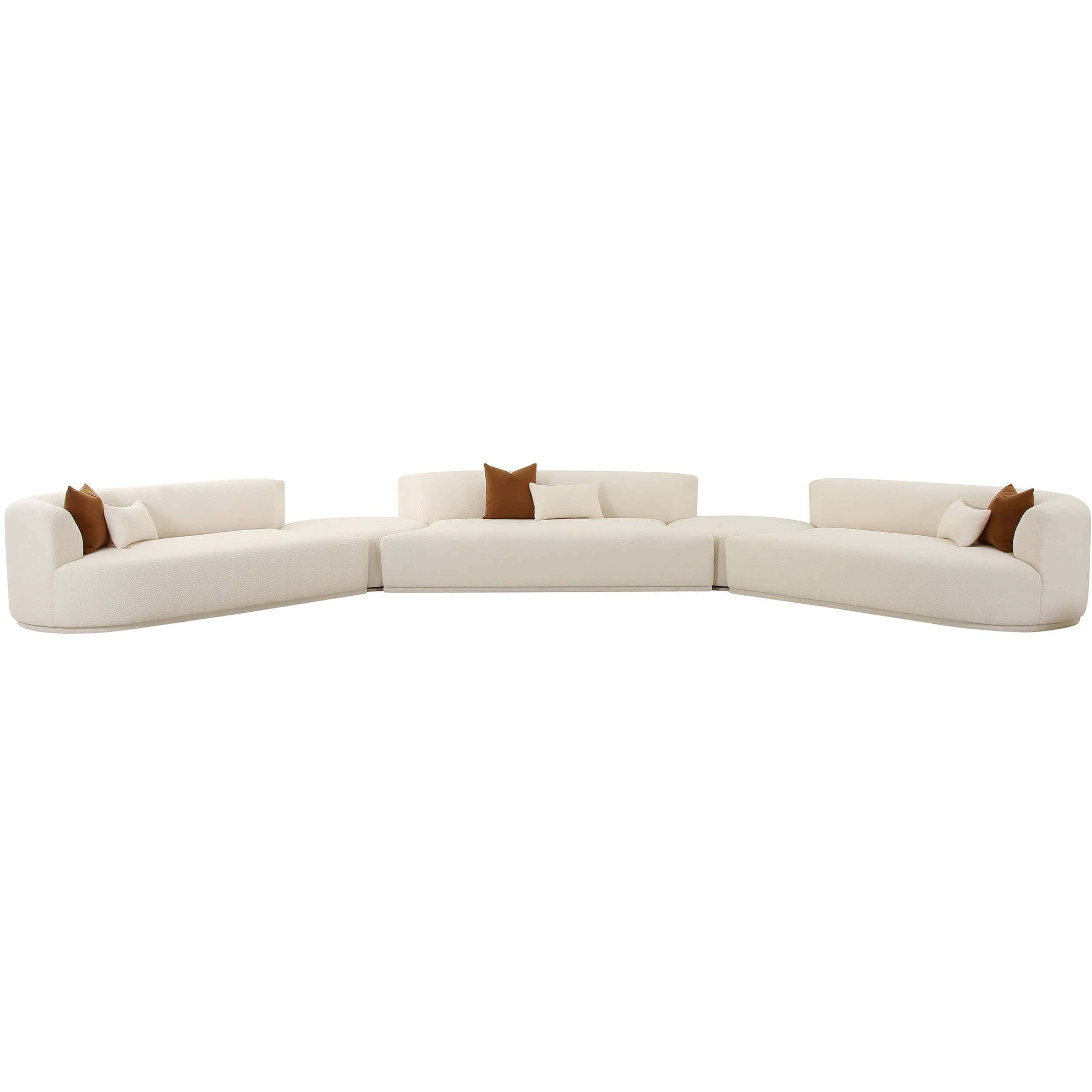 Fickle Boucle 5 Piece Modular Sectional, Cream - Image 2