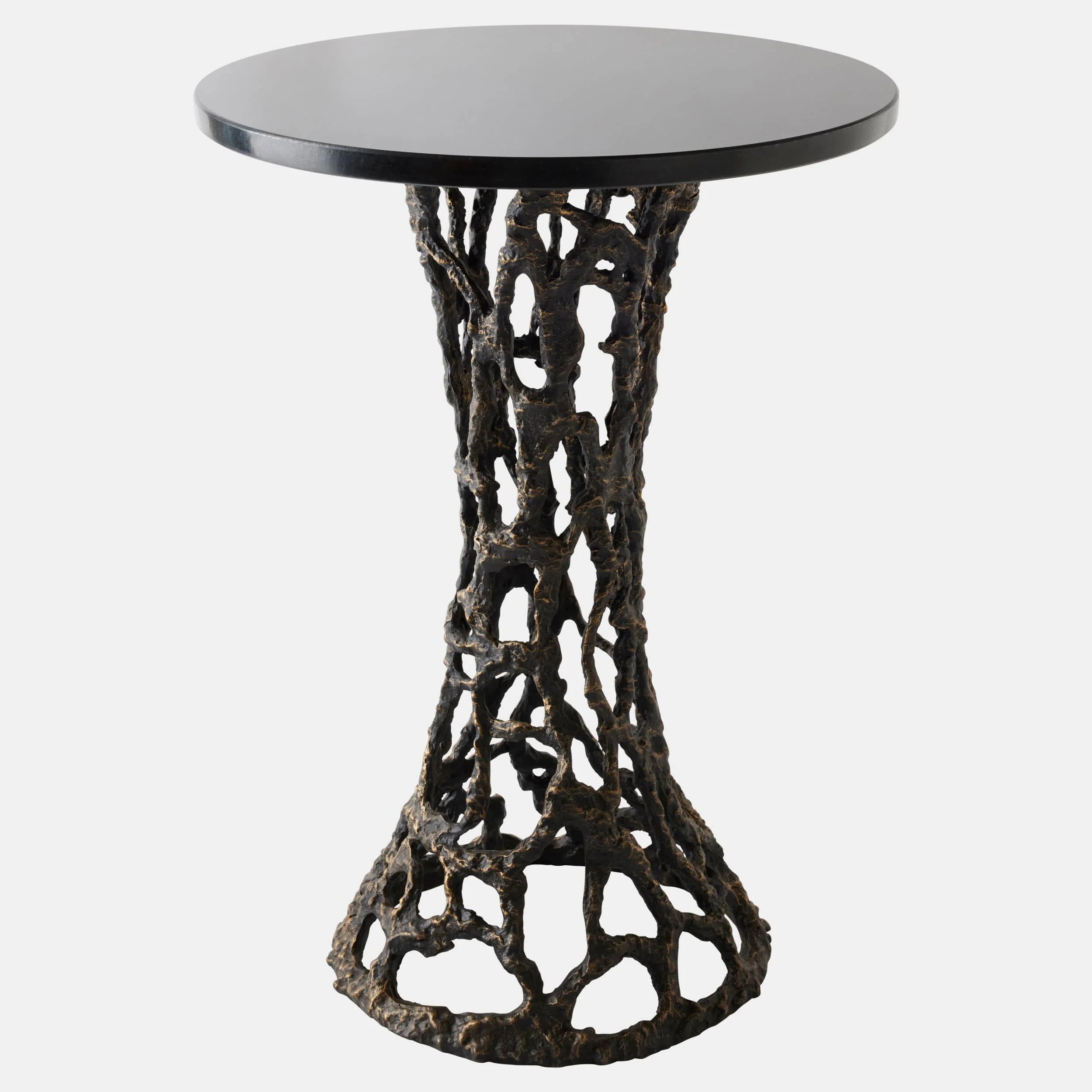 Filamento Side Table, Bronze/Black Marble