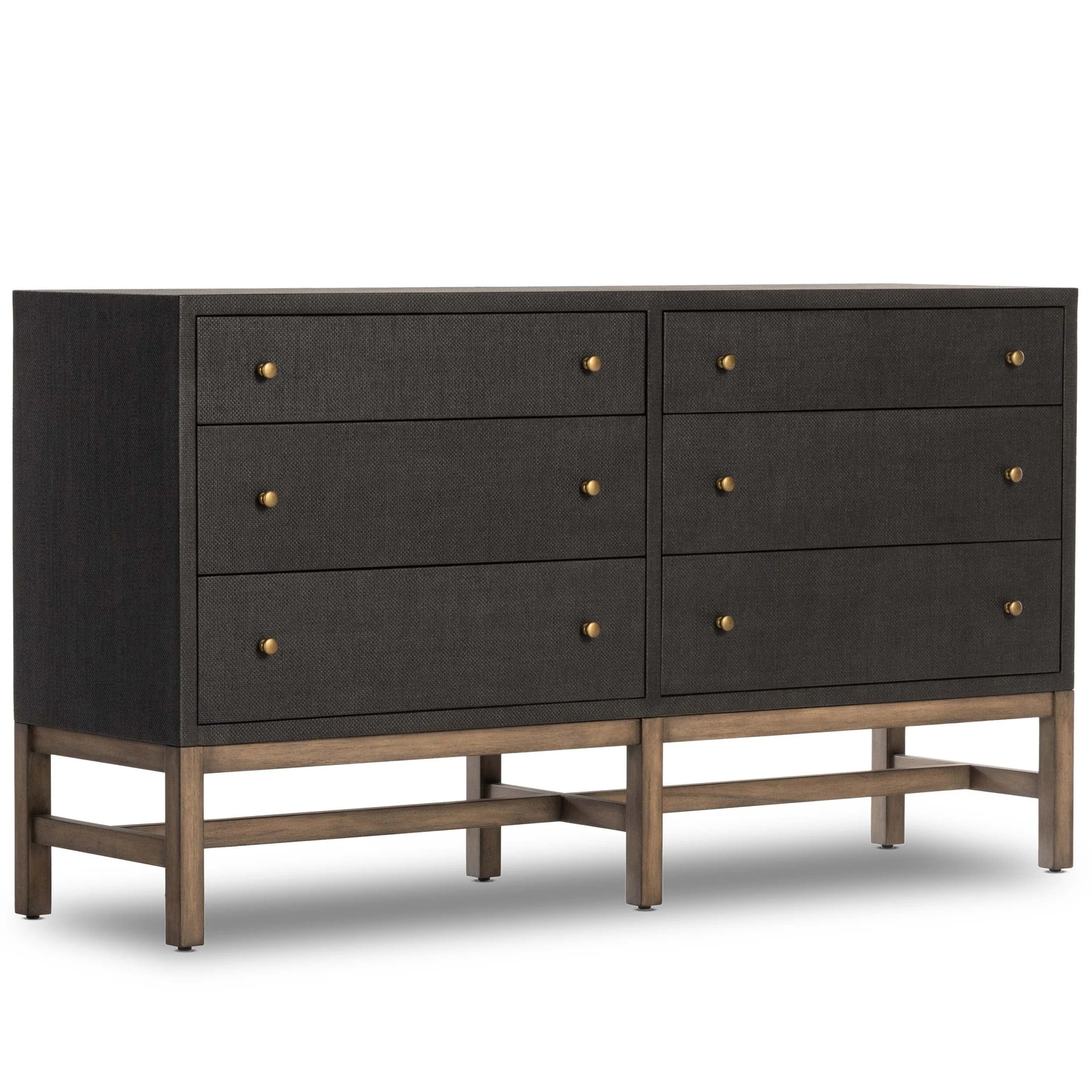 Fiona 6 Drawer Dresser, Black Raffia by Four Hands