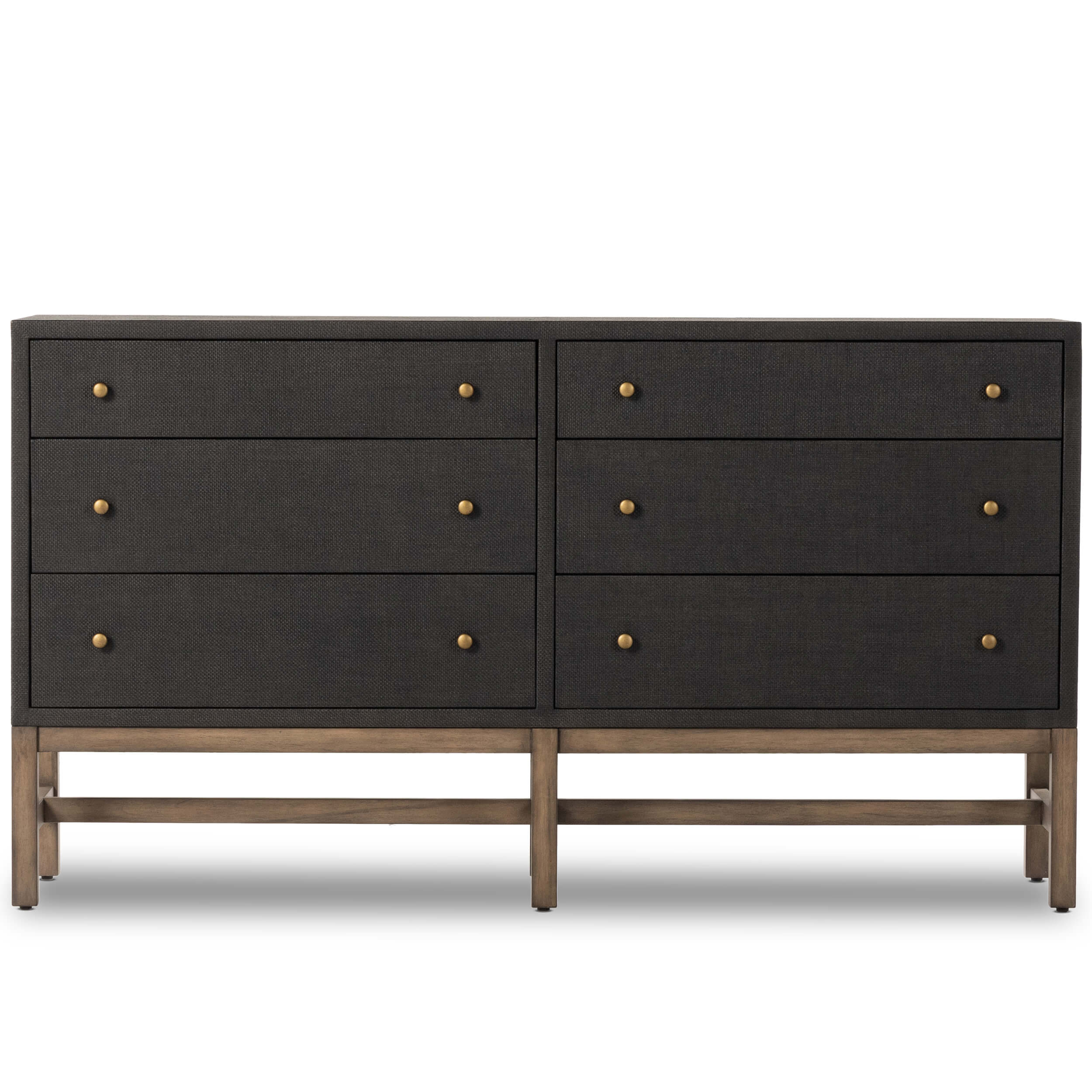 Fiona 6 Drawer Dresser, Black Raffia by Four Hands - Image 3