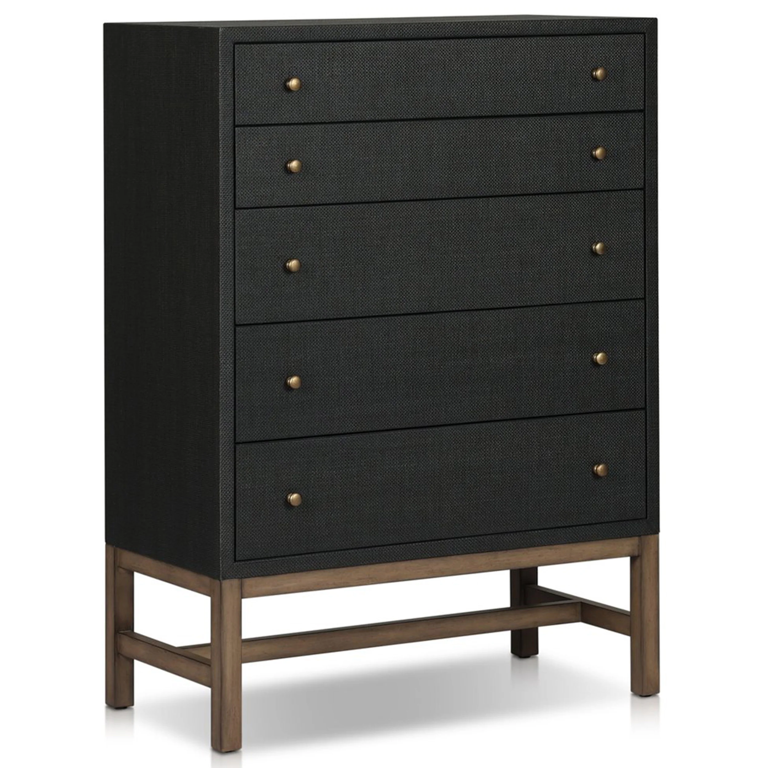 Fiona Tall Dresser, Black Raffia by Four Hands