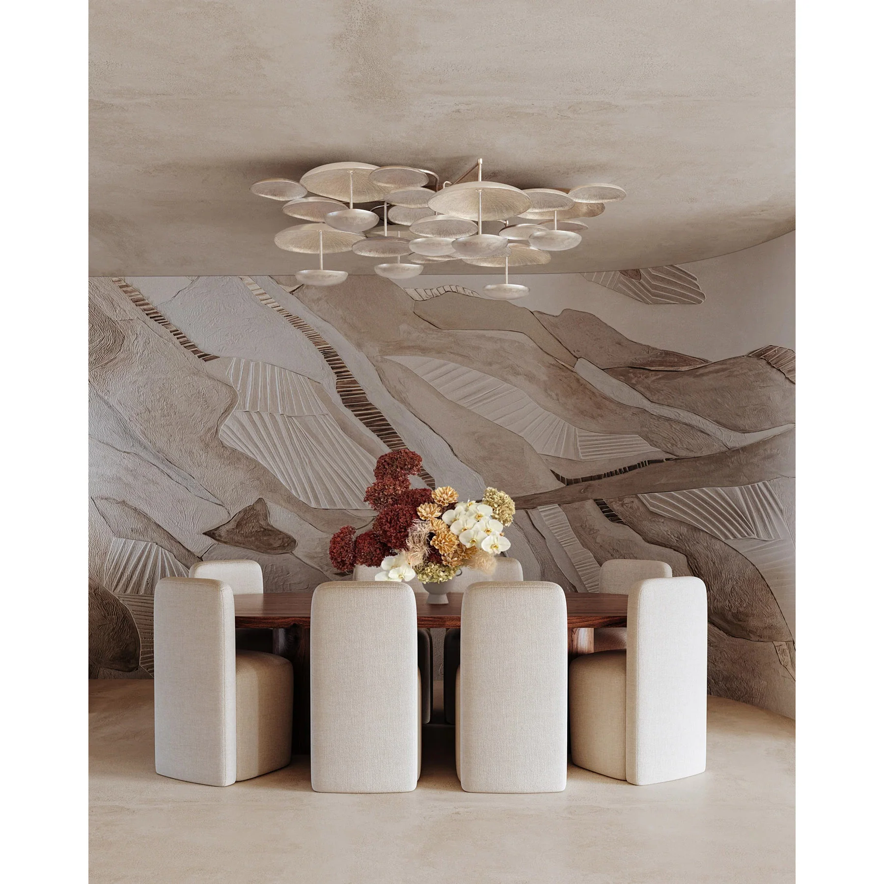 Fistral 7 Light Semi Flush, Texture Warm Silver Leaf - Image 4