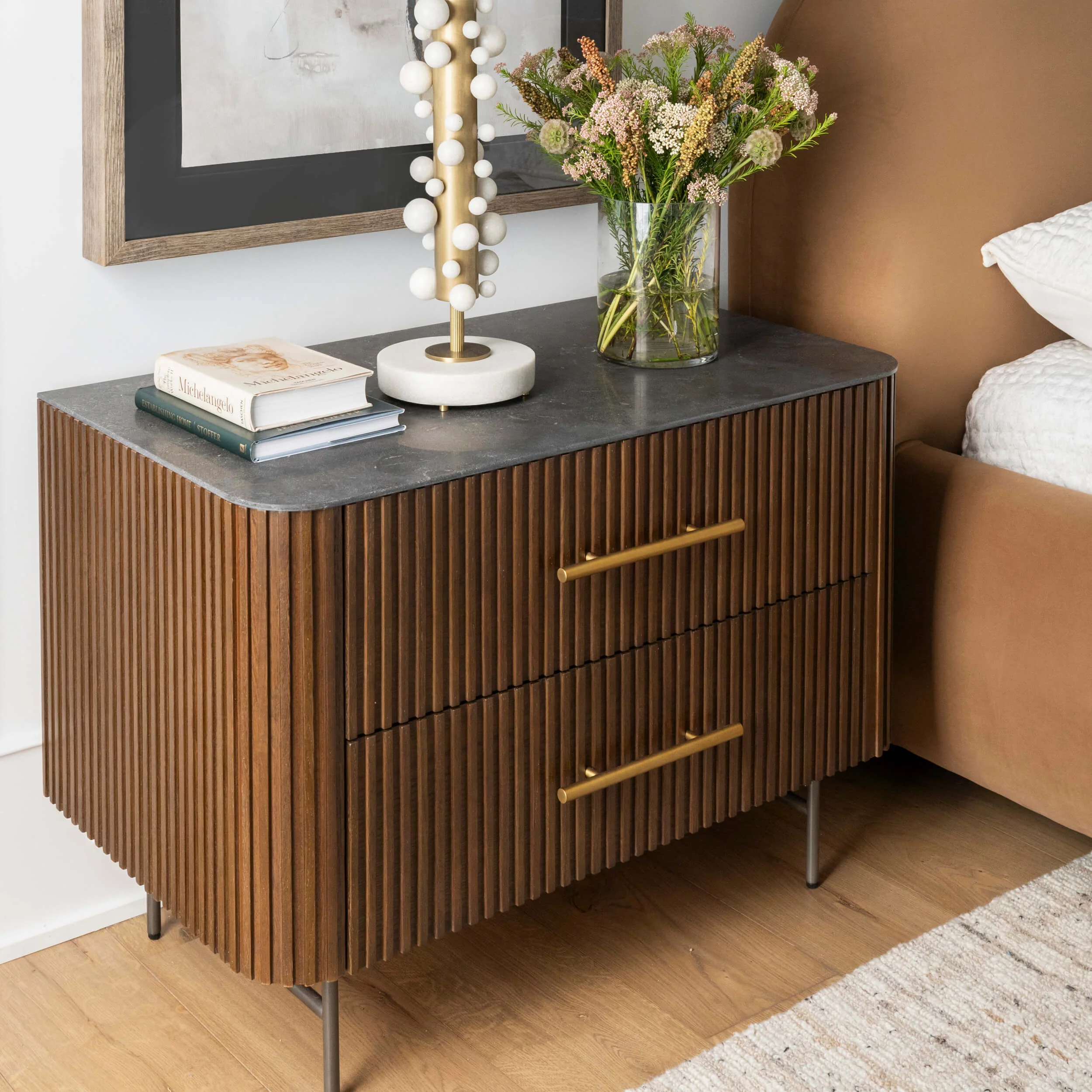 Fletcher Large Nightstand, Terra Brown by Four Hands - Image 6
