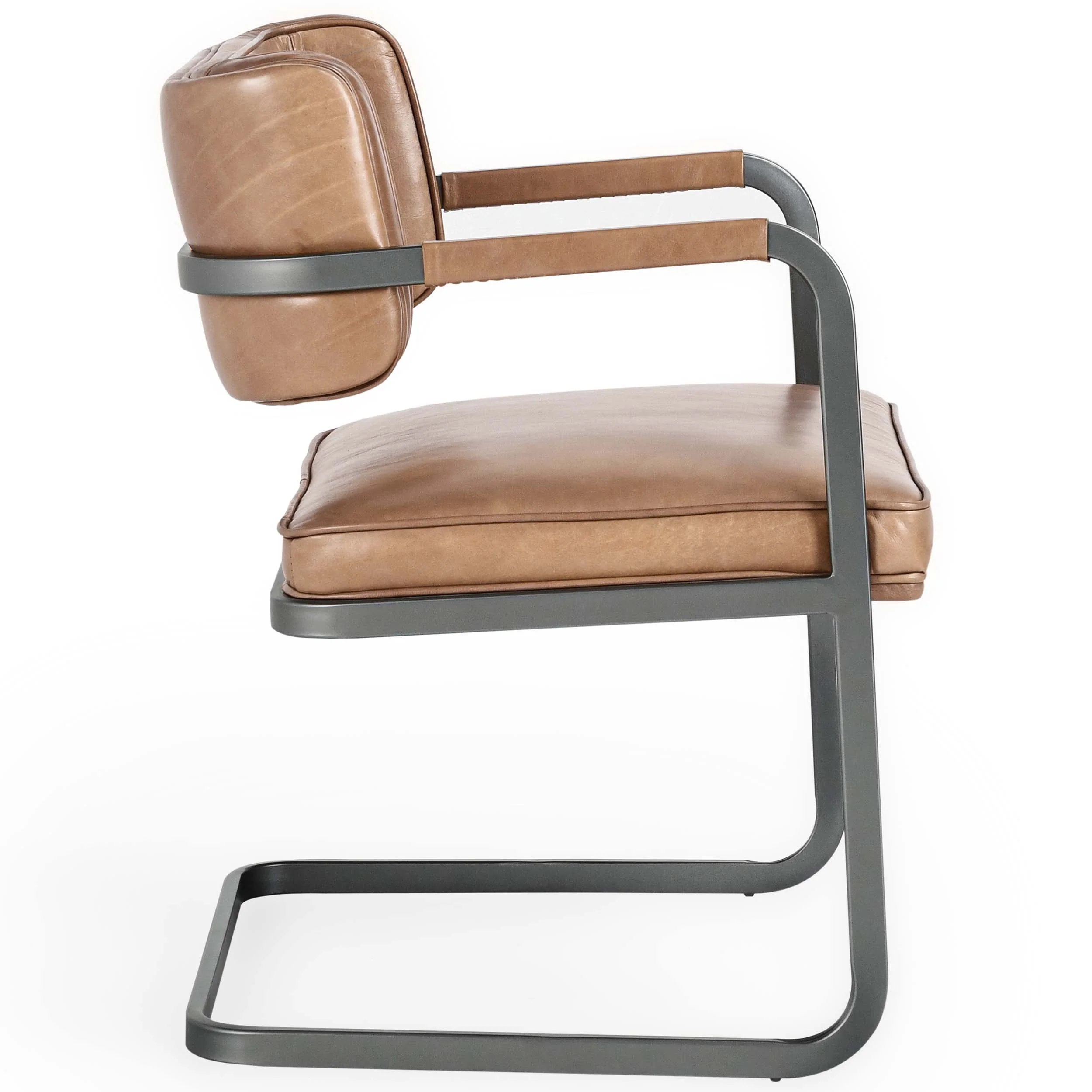 Fonda Leather Dining Chair, Adobe Tan, Set of 2 - Image 3
