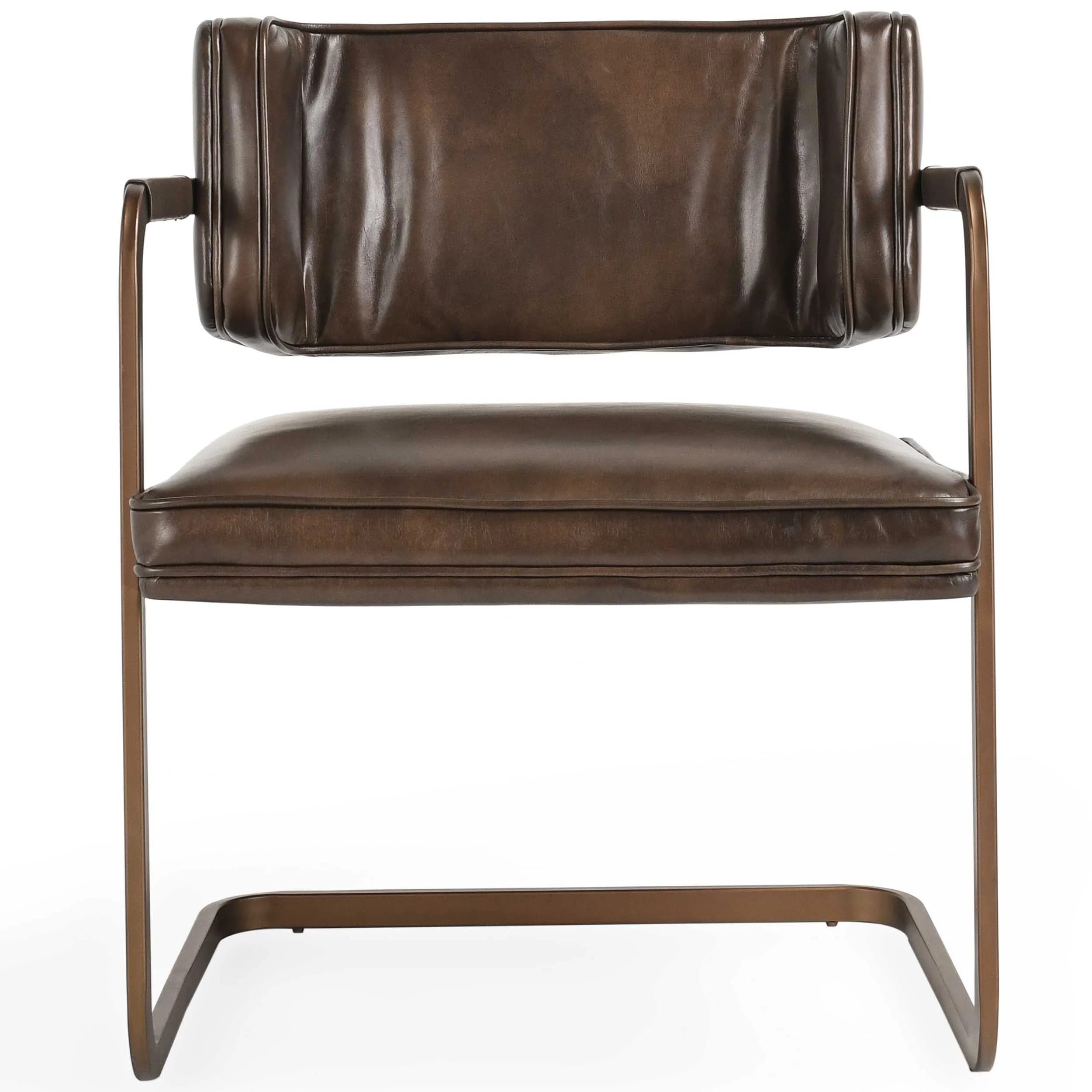 Fonda Leather Dining Chair, Truffle Brown, Set of 2 - Image 2