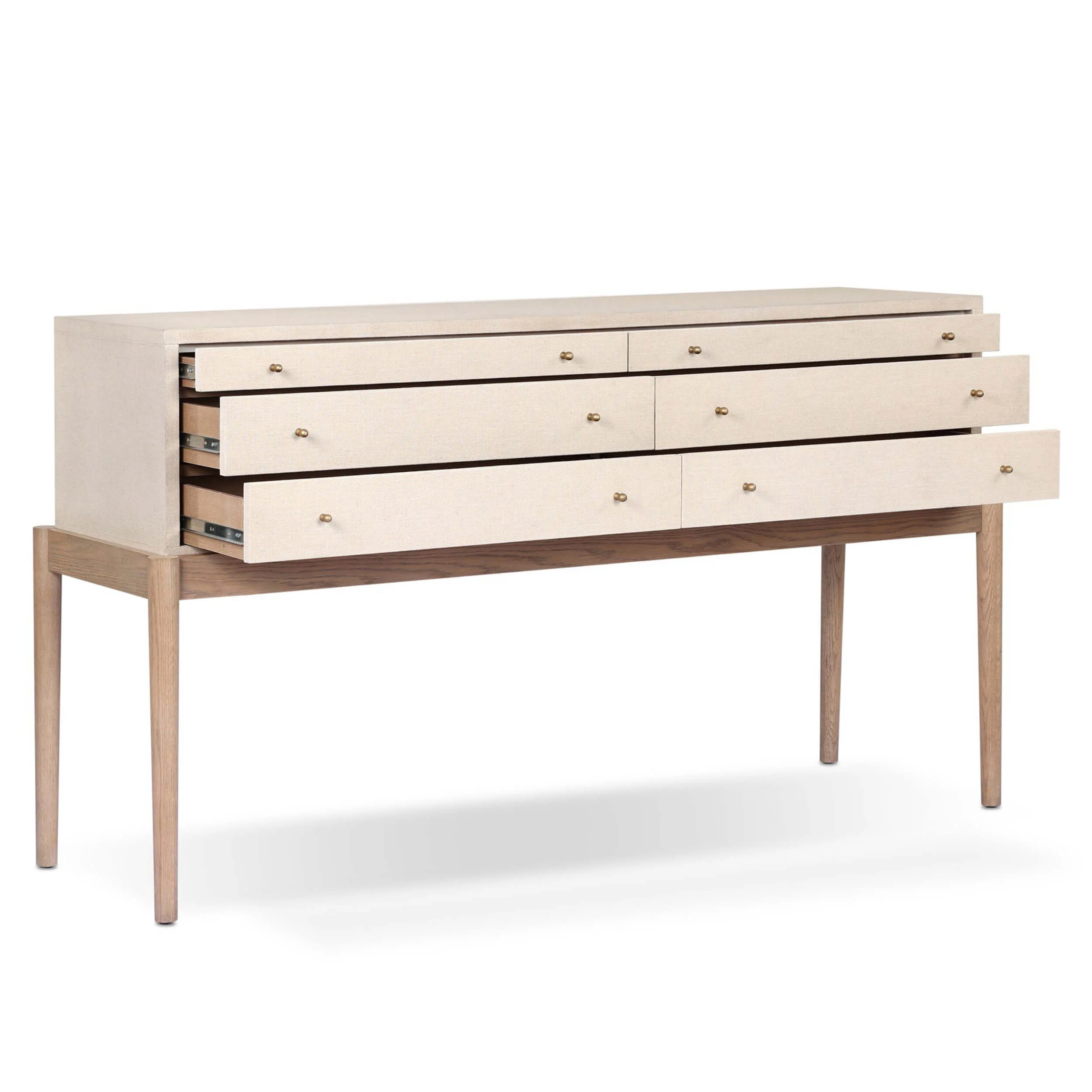 Ford Console Table, Beige Painted Linen by Four Hands - Image 5