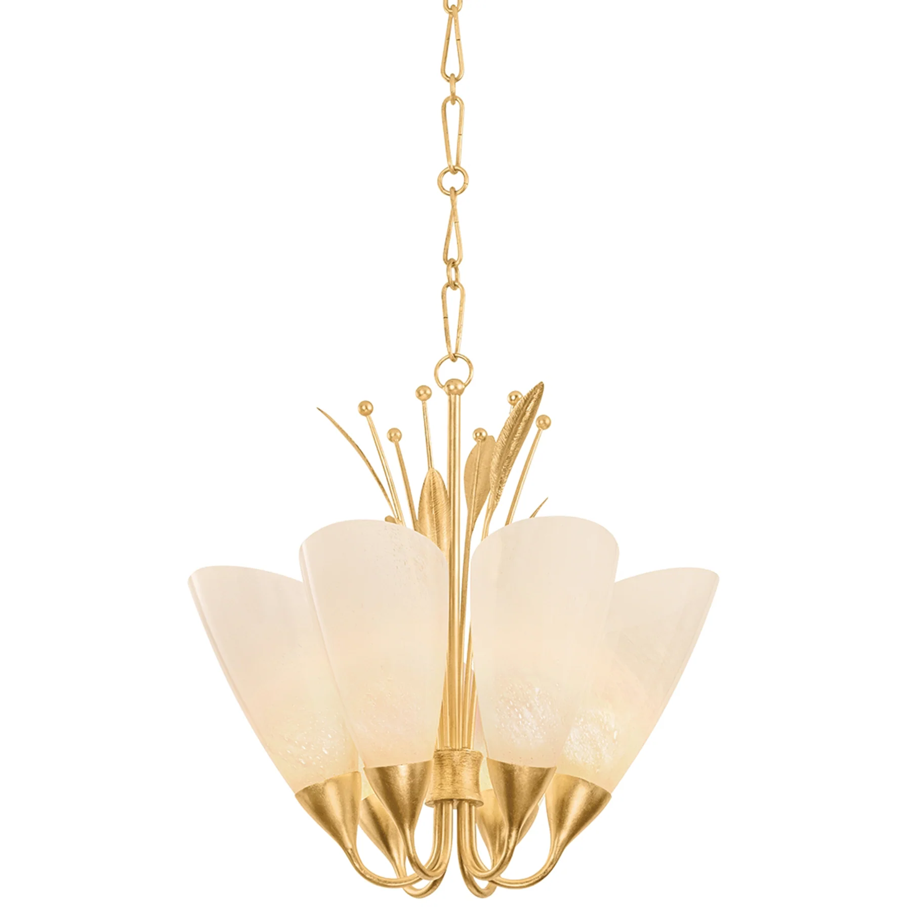 Forest Glen 6 Light Chandelier, Vintage Gold Leaf