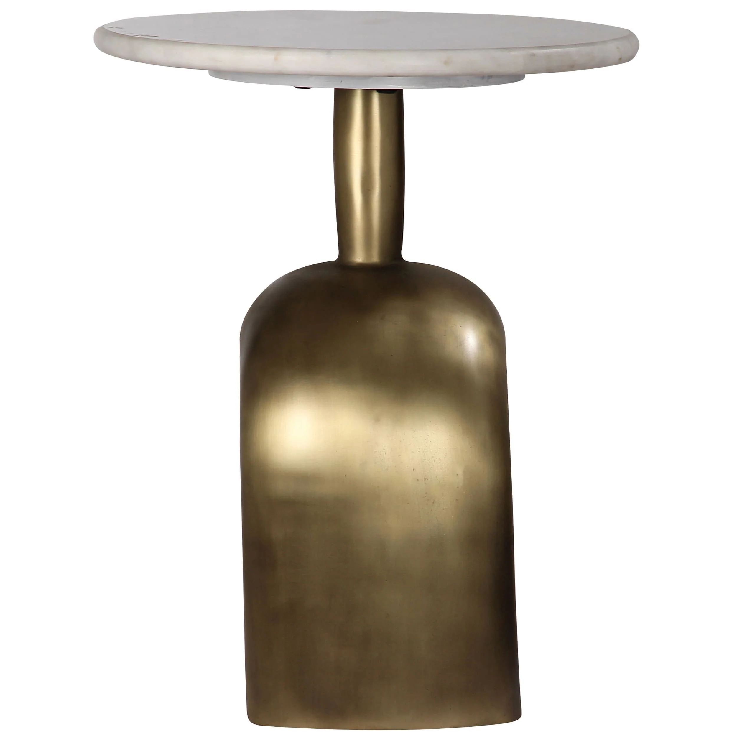 Fork Marble Side Table, Antique Brass - Image 3