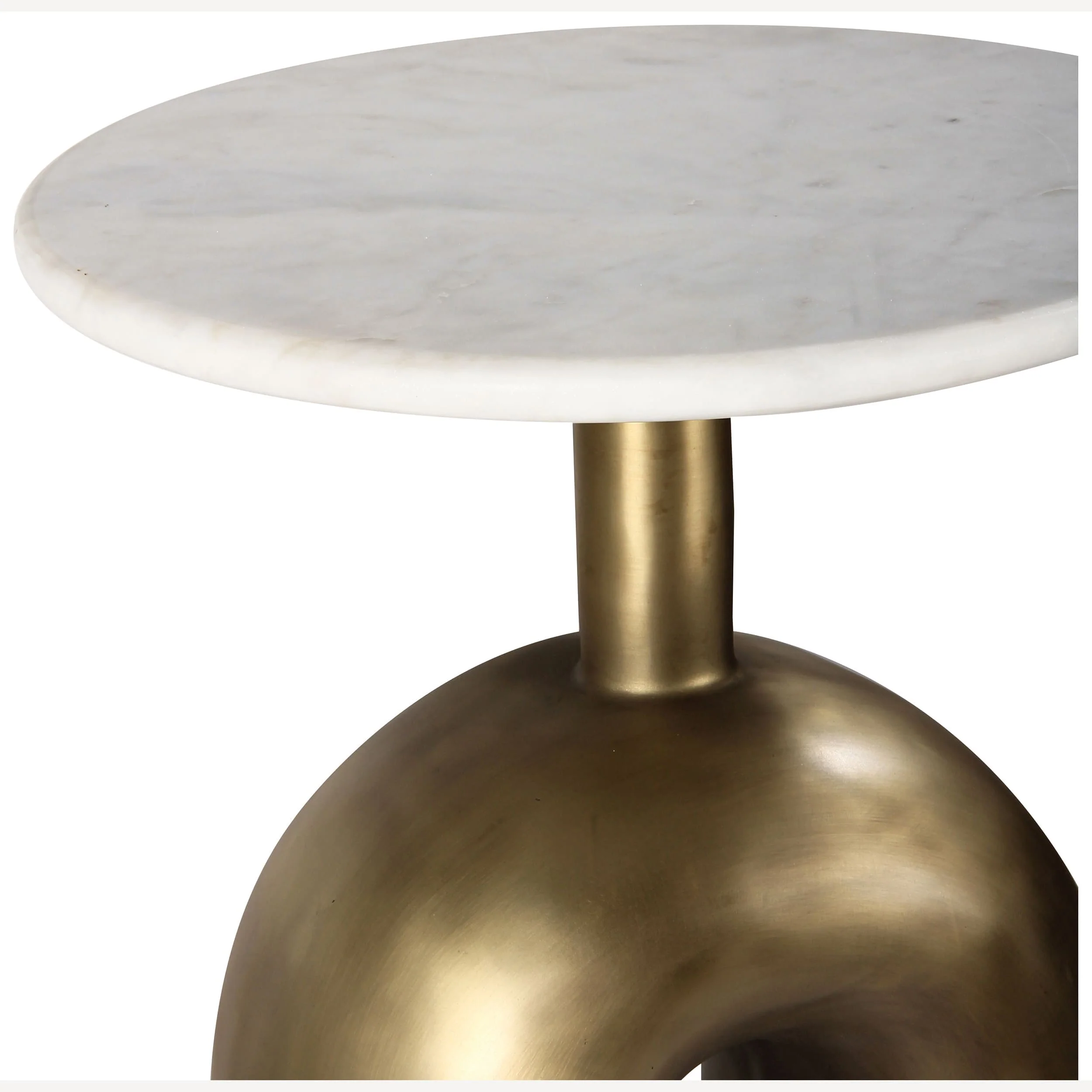 Fork Marble Side Table, Antique Brass - Image 4