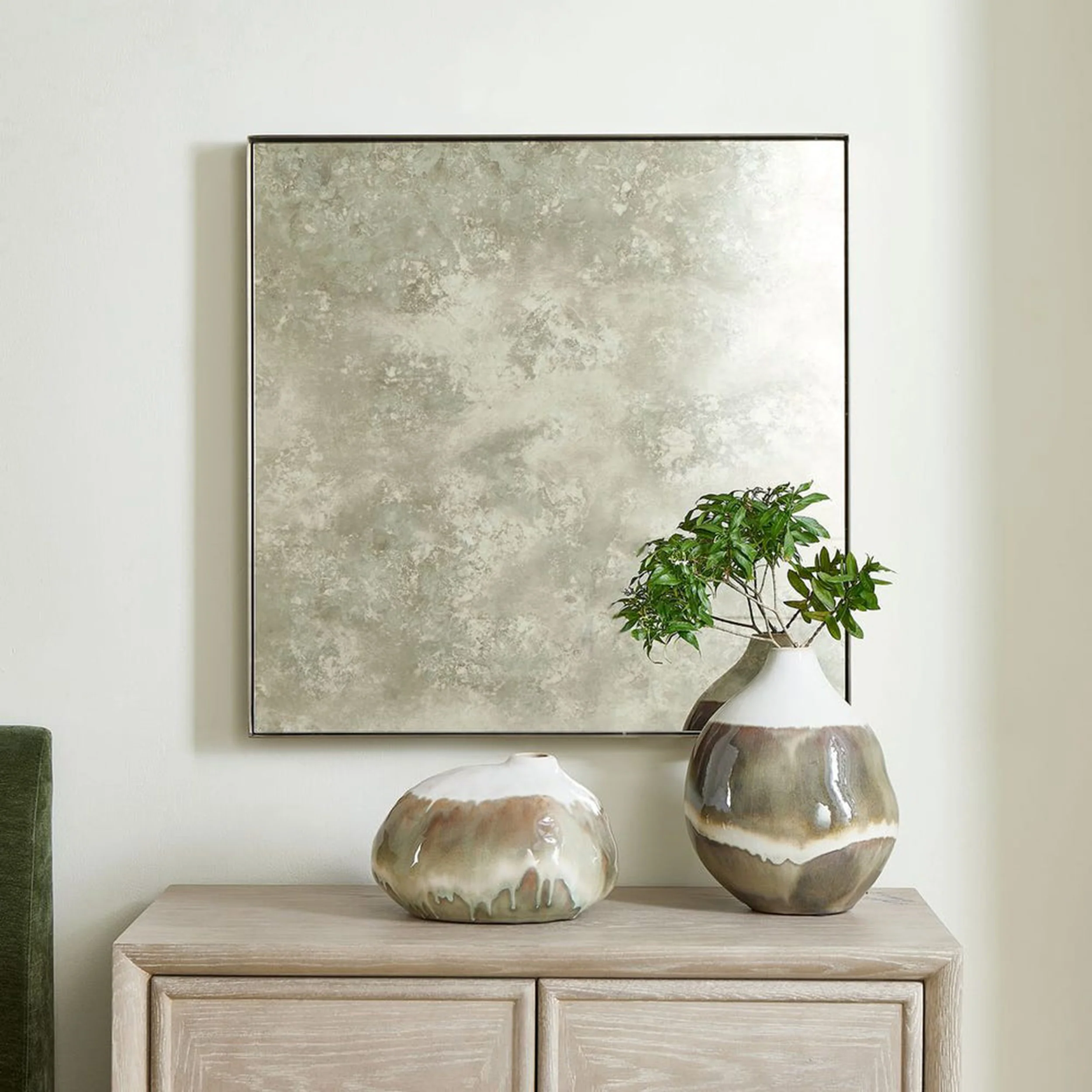 Fredric Square Mirror, Brass - Image 4