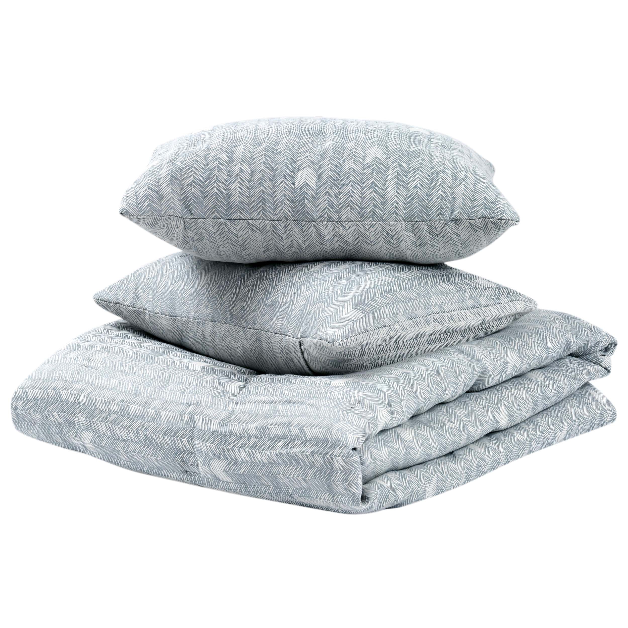 French Herringbone Comforter Set, Storm - Image 2