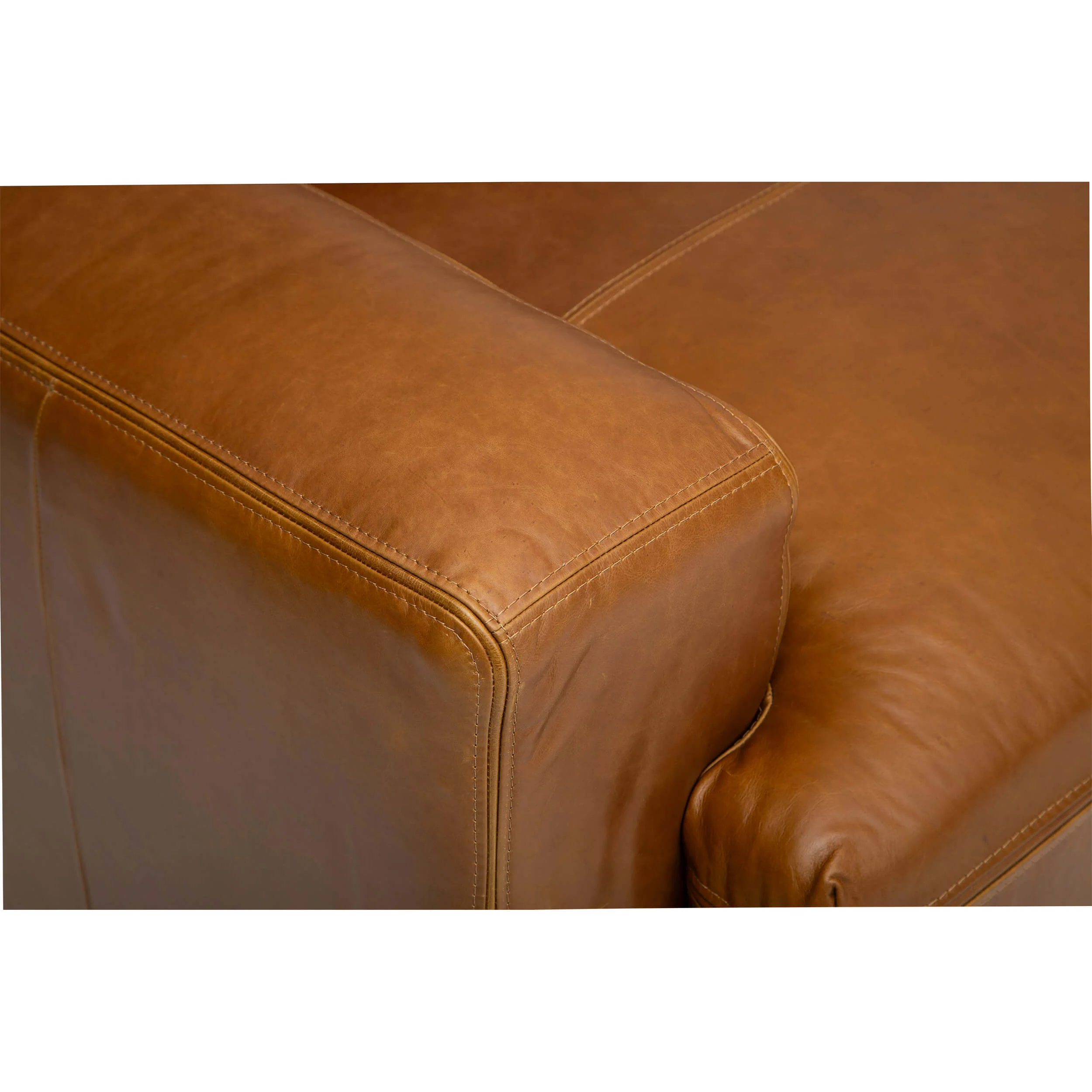 Gable 5 Piece Leather Sectional, Concord Mink - Image 4