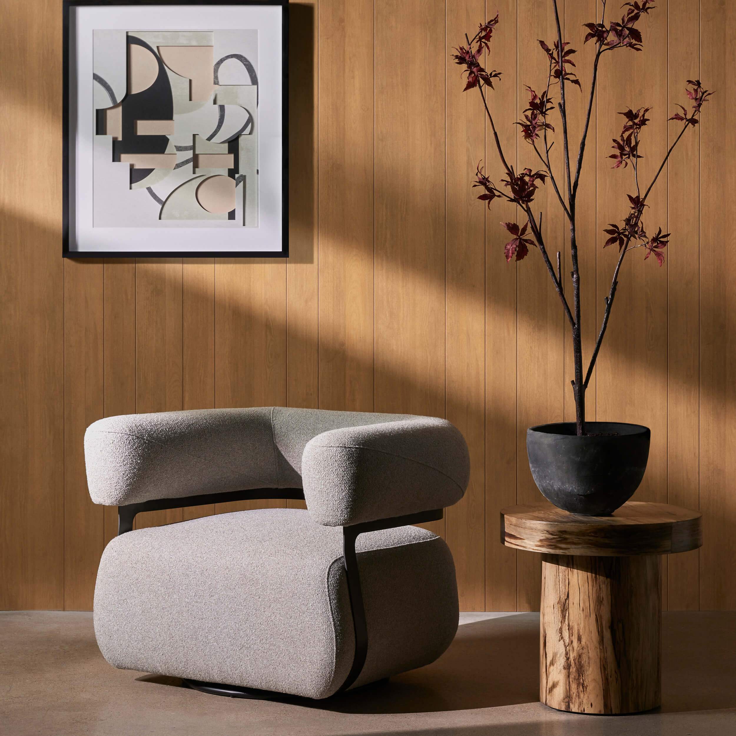Gareth Swivel Chair, Torrance Silver by Four Hands - Image 5