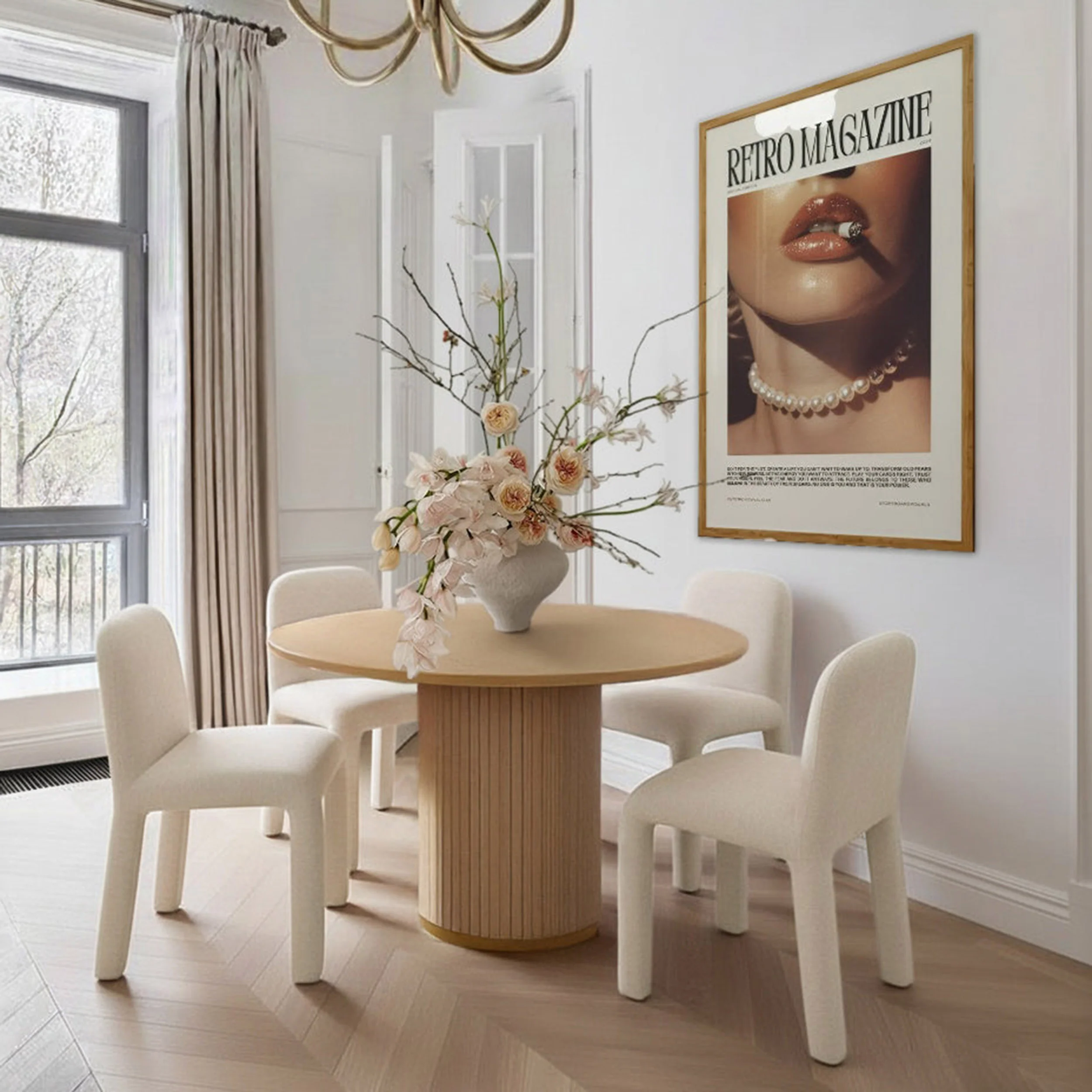Georgia Chenille Dining Chair, Cream - Image 6