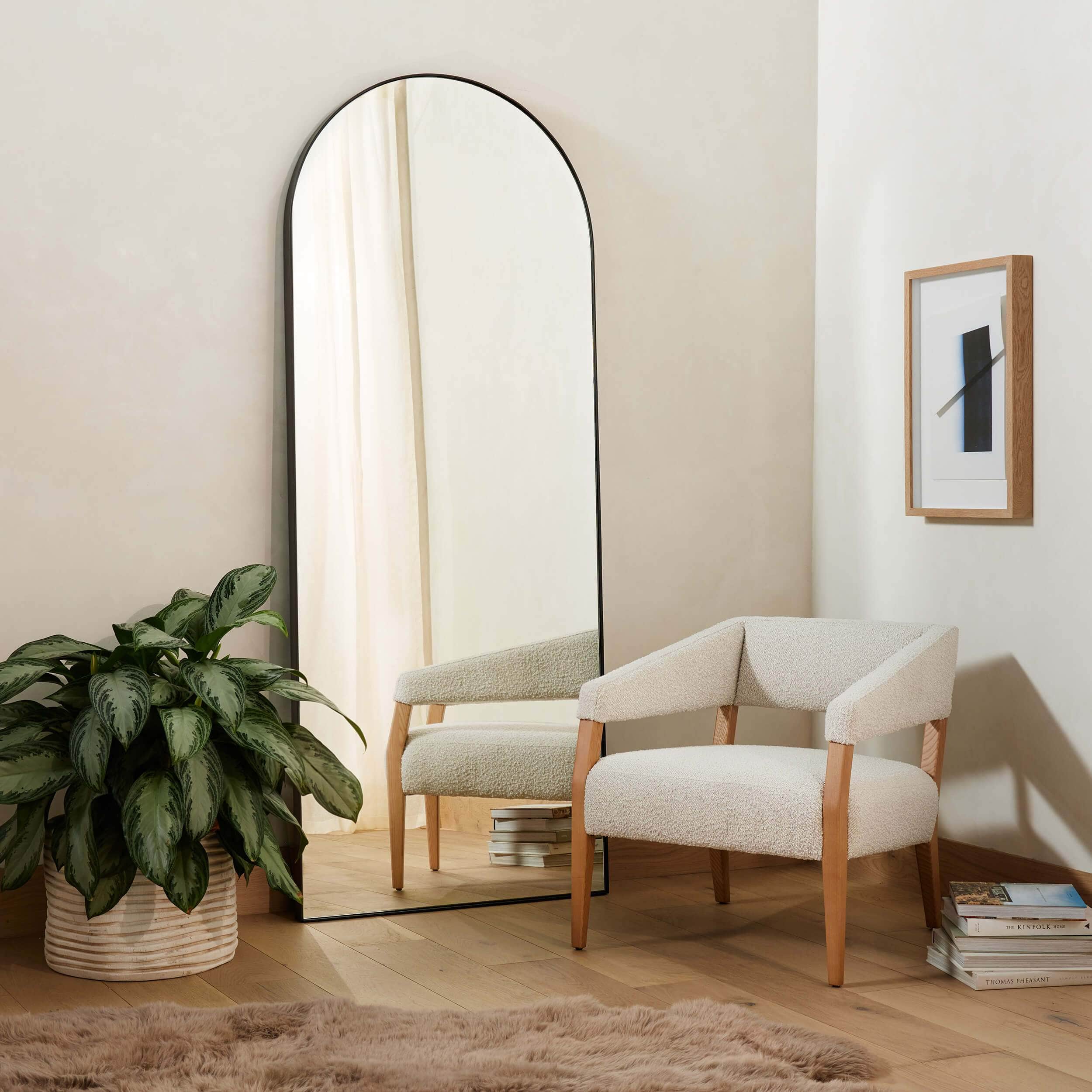 Georgina Floor Mirror, Iron Matte Black by Four Hands - Image 4