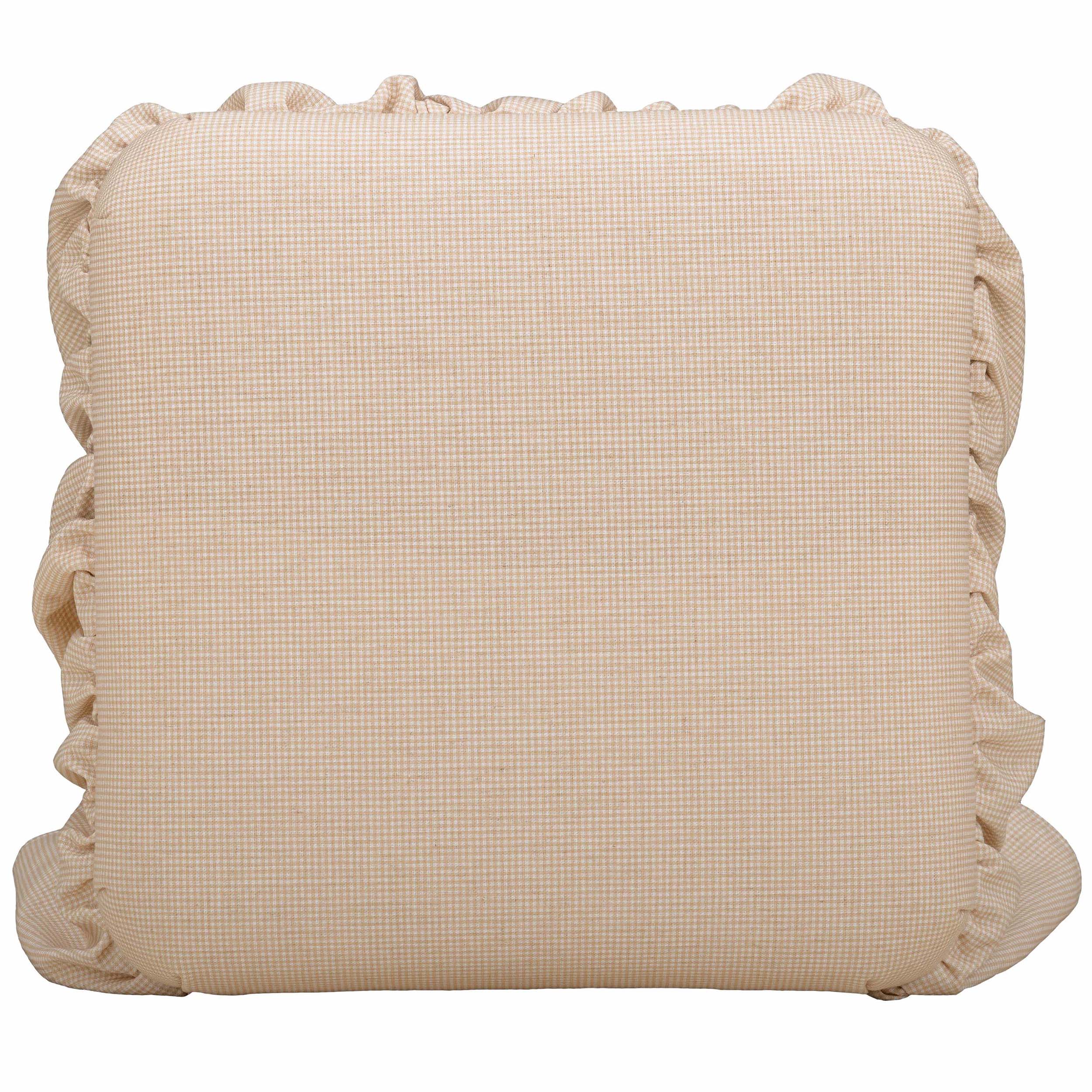Gertrude Linen Skirted Ottoman, Yellow - Image 3
