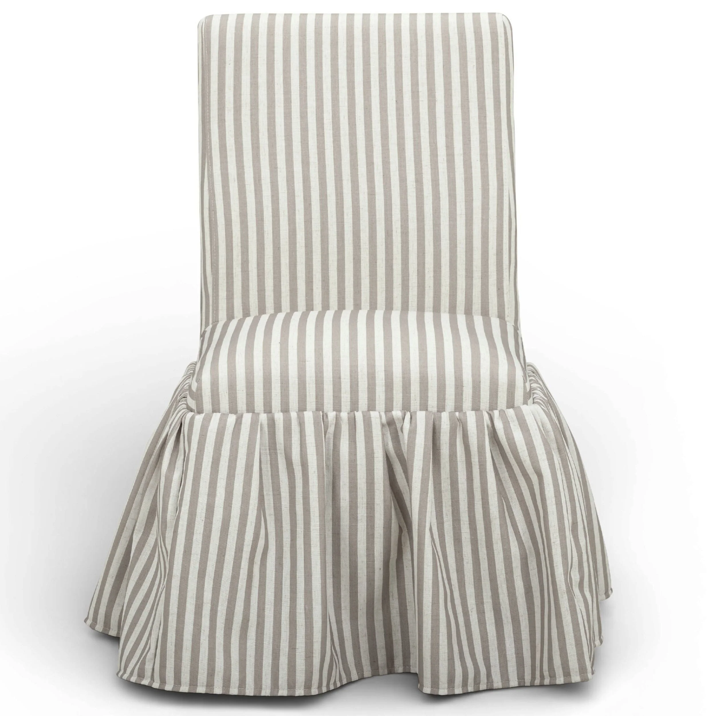 Gertrude Striped Skirted Dining Chair, Khaki - Image 2