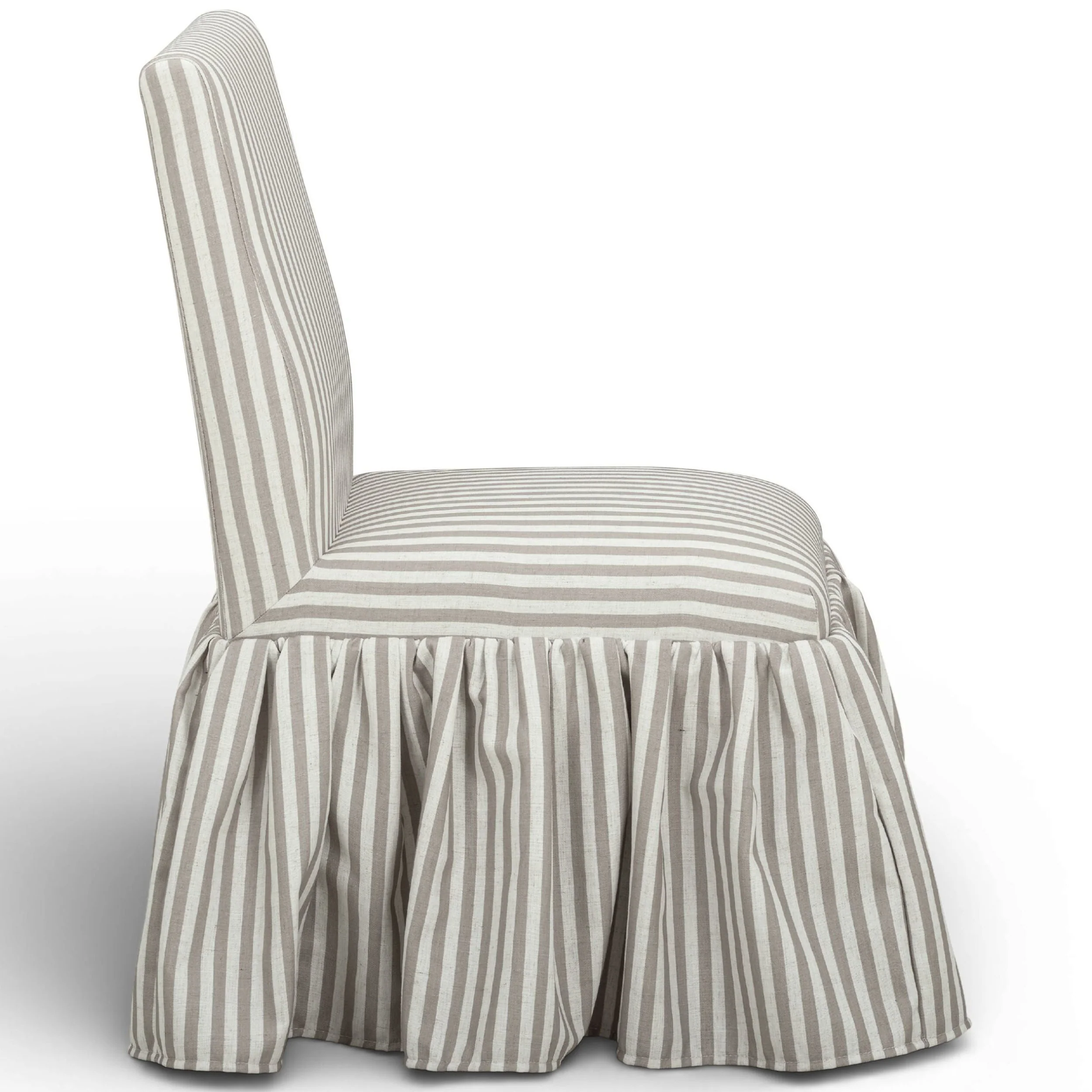 Gertrude Striped Skirted Dining Chair, Khaki - Image 3