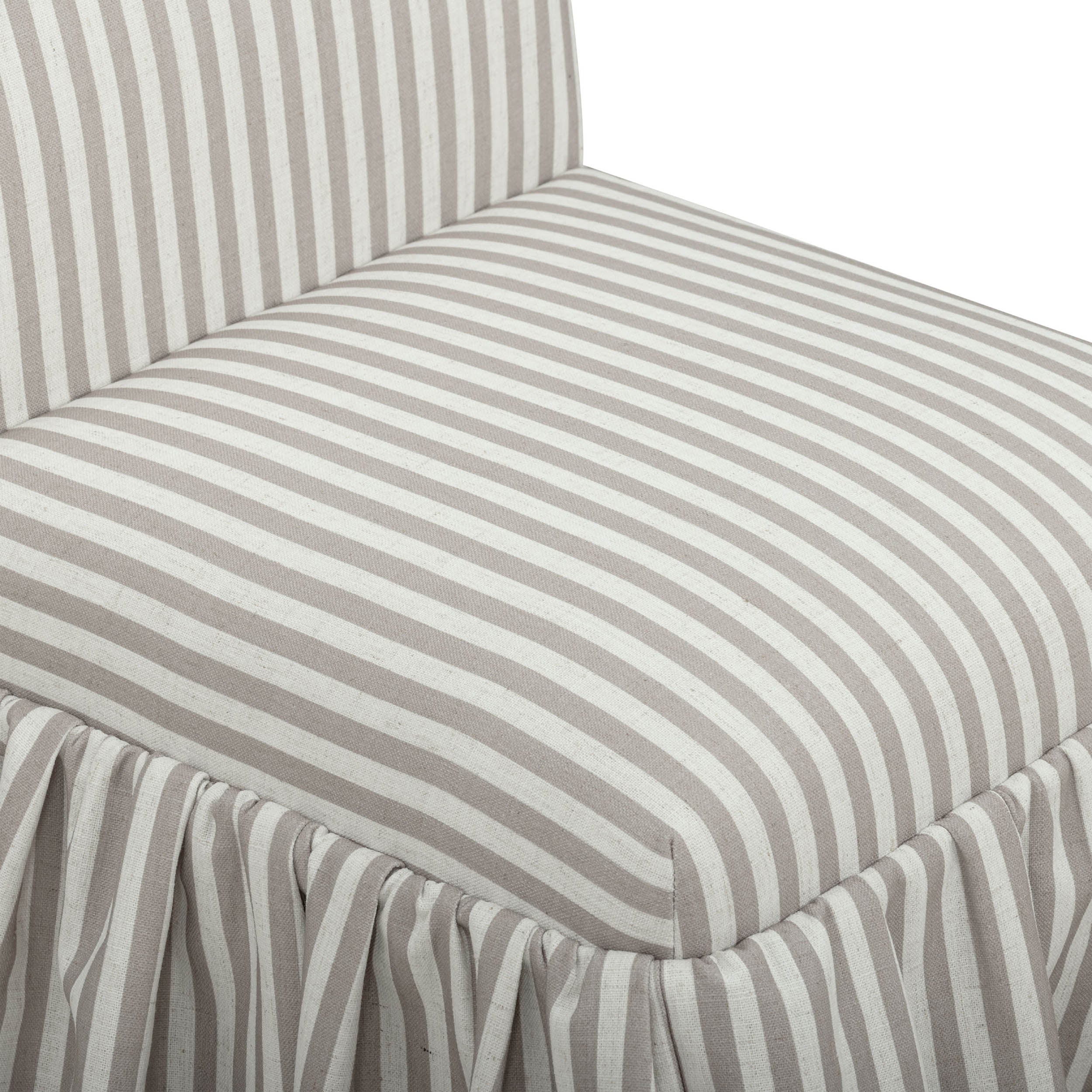 Gertrude Striped Skirted Dining Chair, Khaki - Image 5