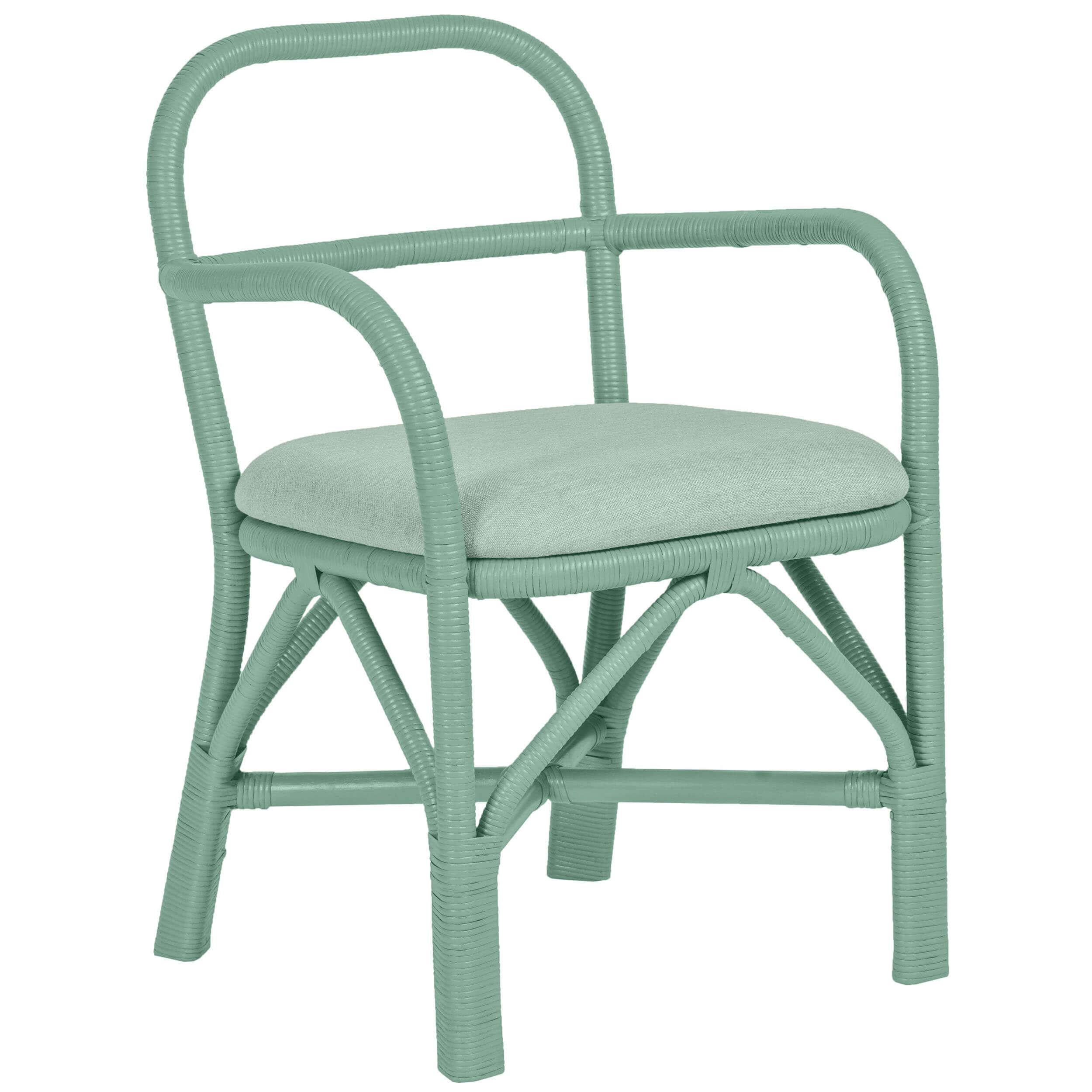 Ginny Rattan Dining Chair, Green