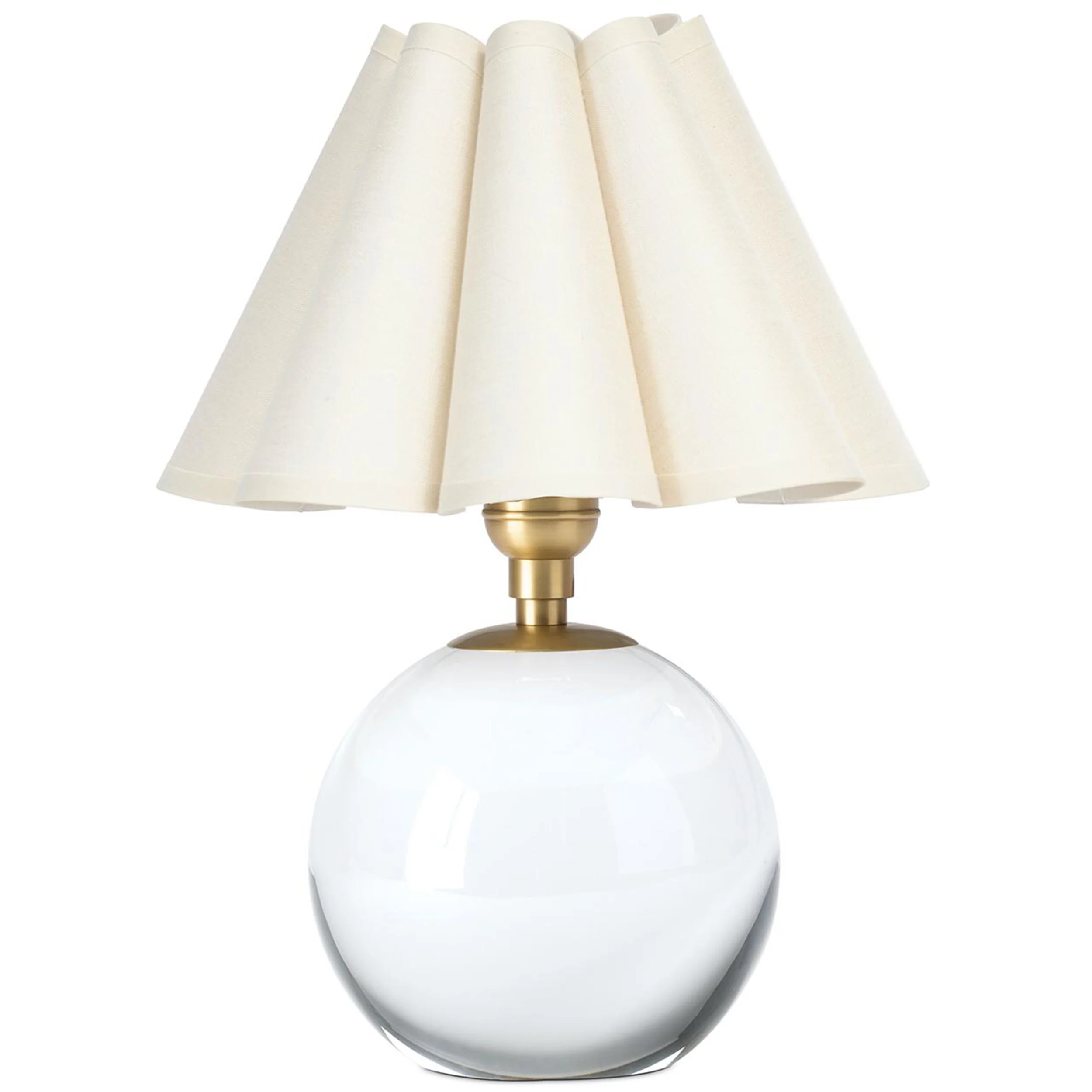 Giorgio Crystal Mini Lamp, Natural Brass/Oyster