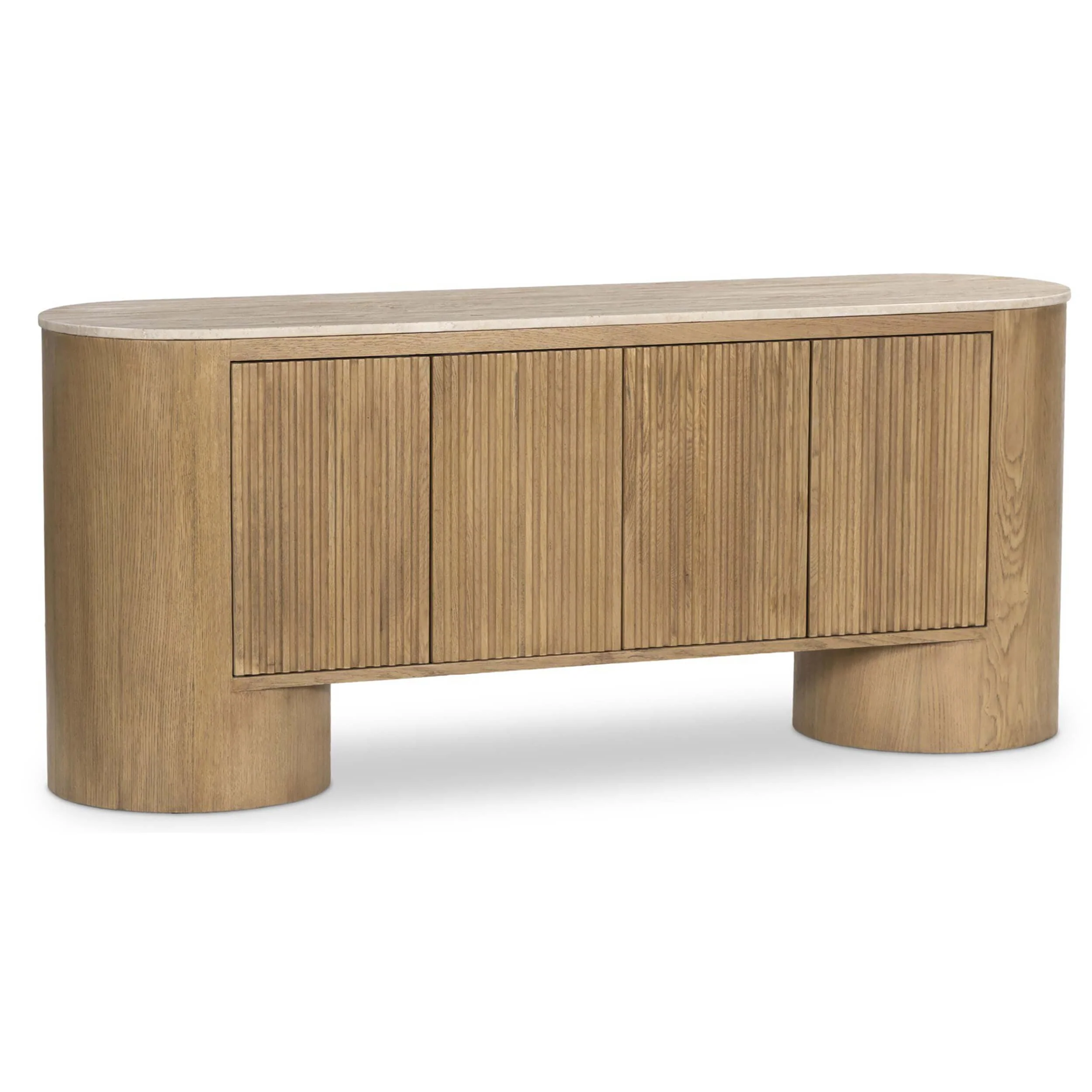 Giovani Media Console, Natural Travertine by Four Hands