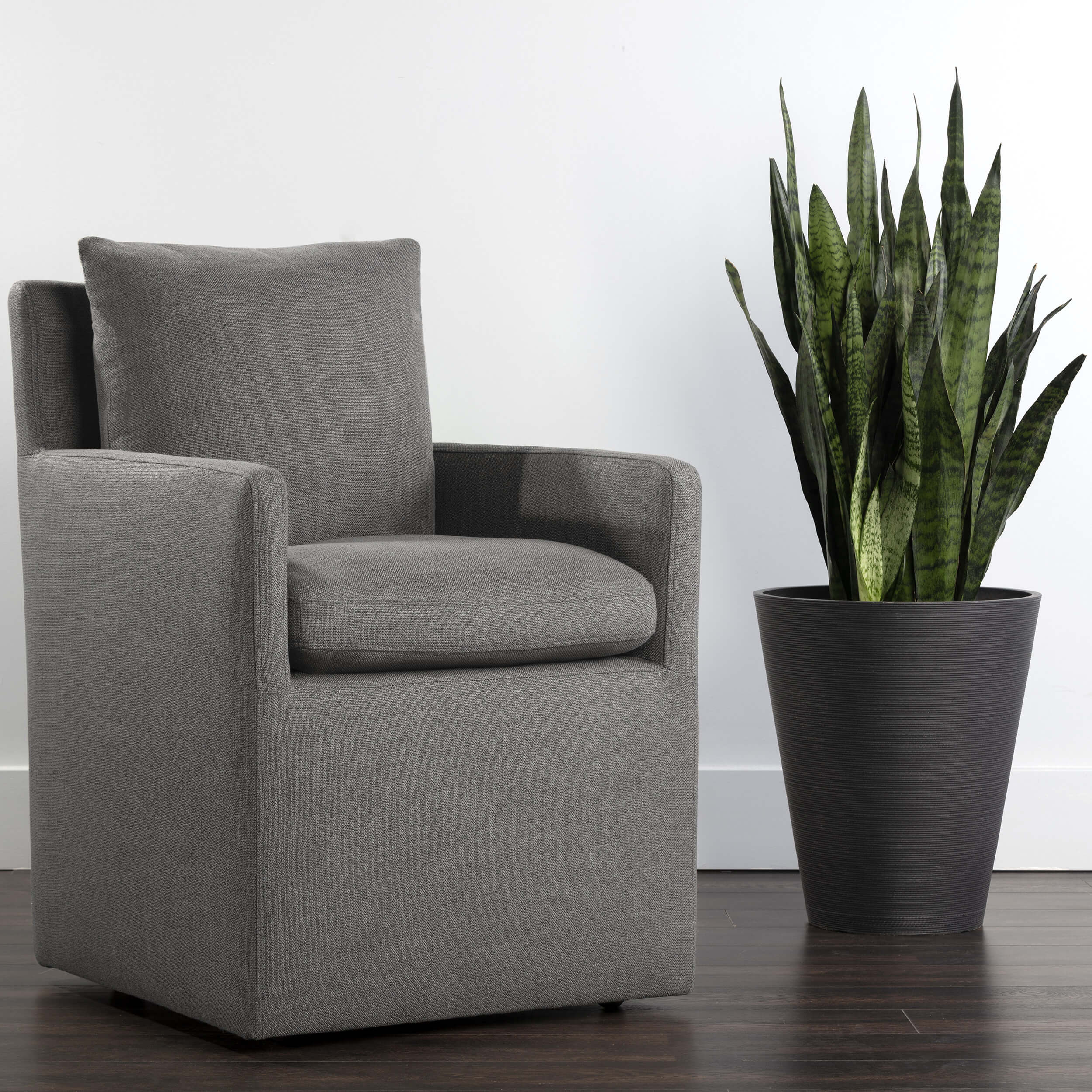 Glenrose Wheeled Dining Armchair, Effie Smoke, Set of 2 - Image 5