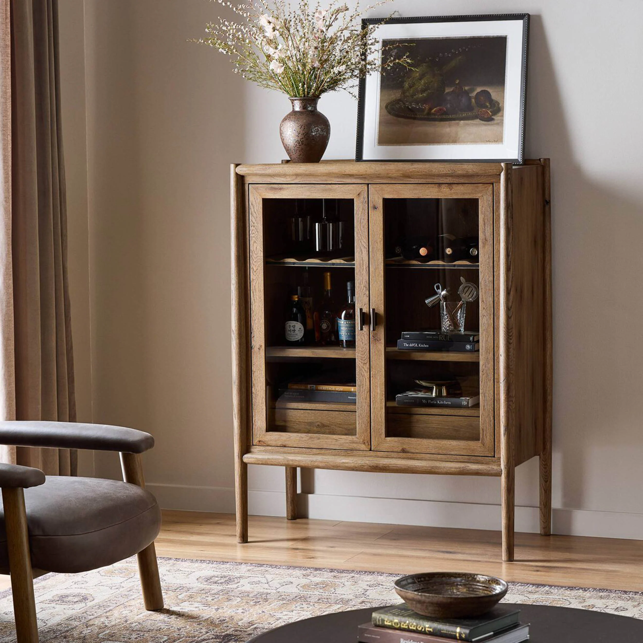 Glenview Bar Cabinet, Weathered Oak by Four Hands - Image 6