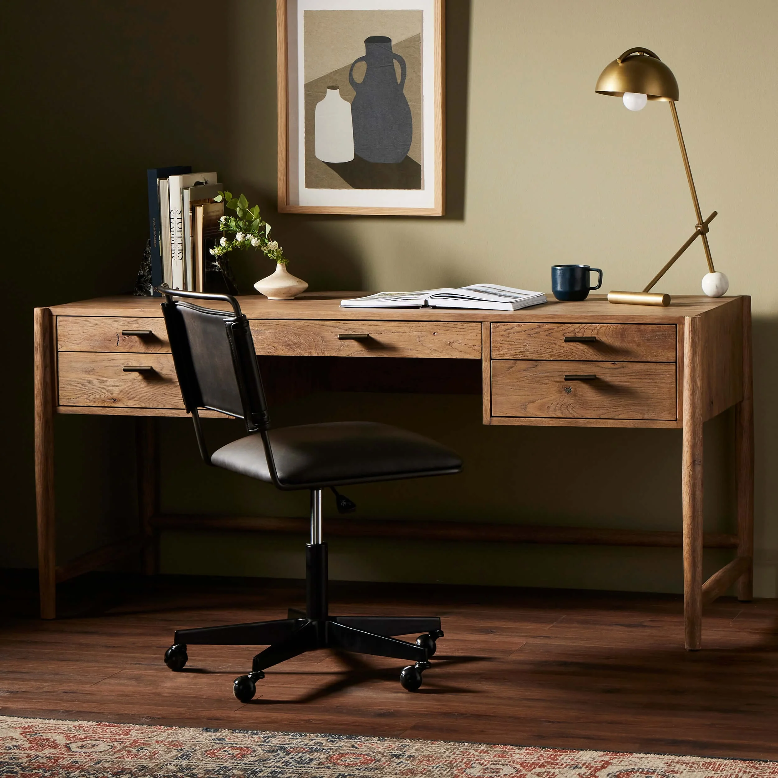 Glenview Desk, Weathered Oak by Four Hands - Image 5