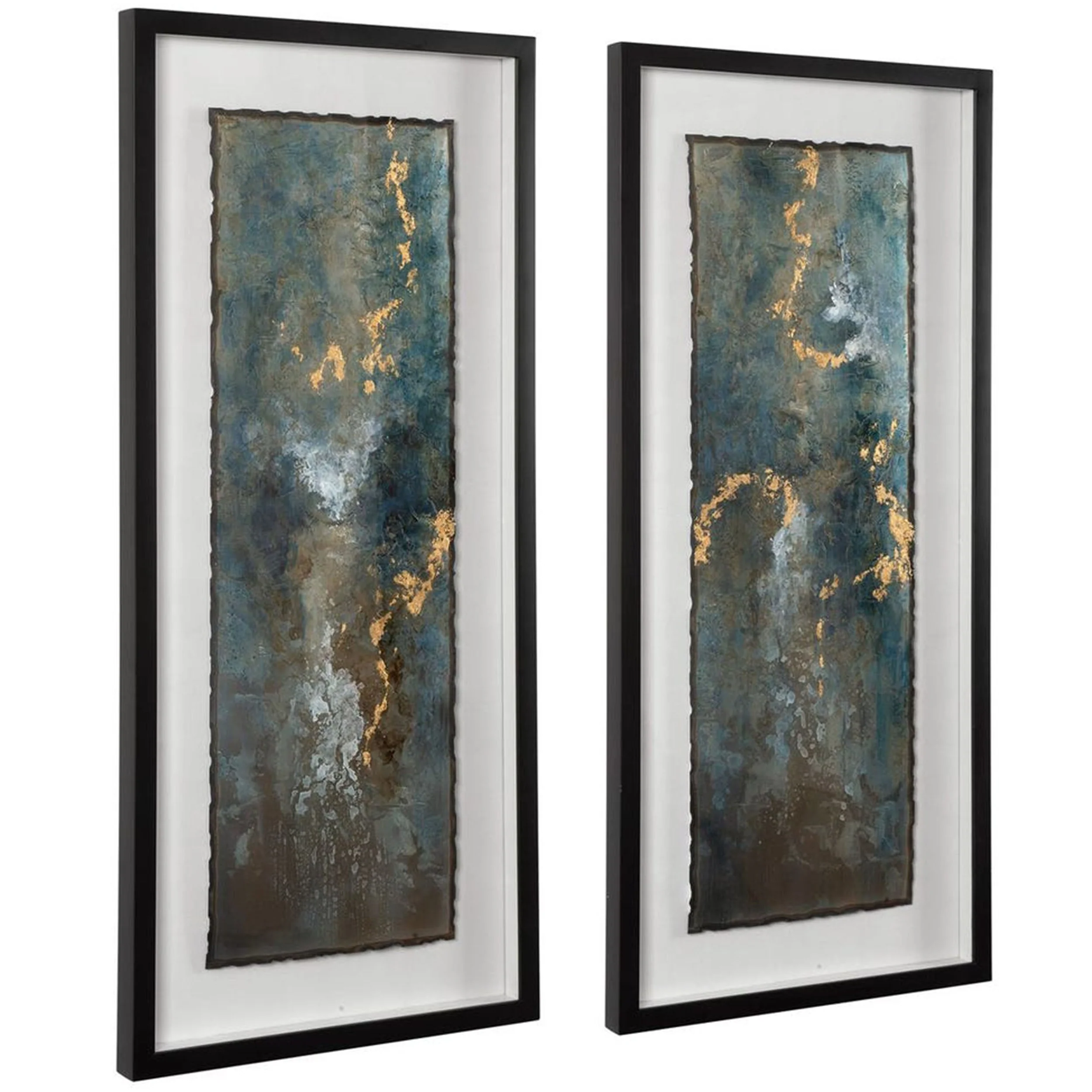 Glimmering Agate Framed Prints, Black, Set of 2 - Image 2