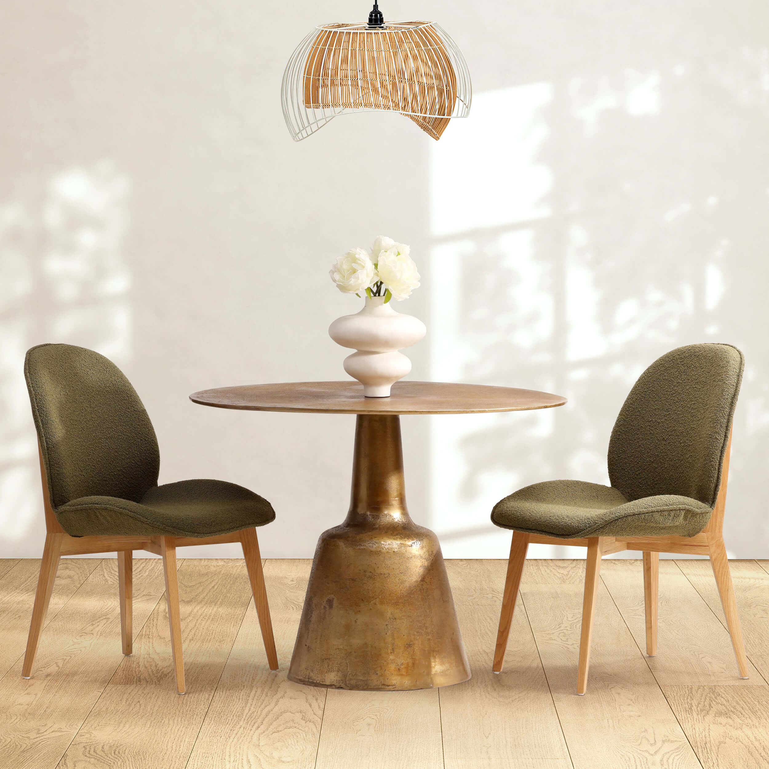 Golbez 40" Dining Table, Antique Brass - Image 4