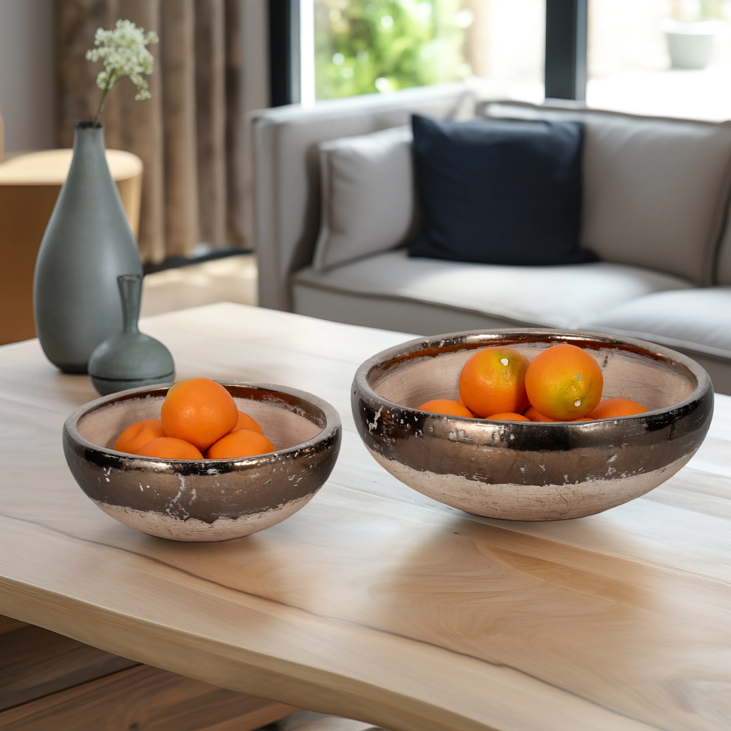 Gold Rim Bowls, Set of 2 - Image 6
