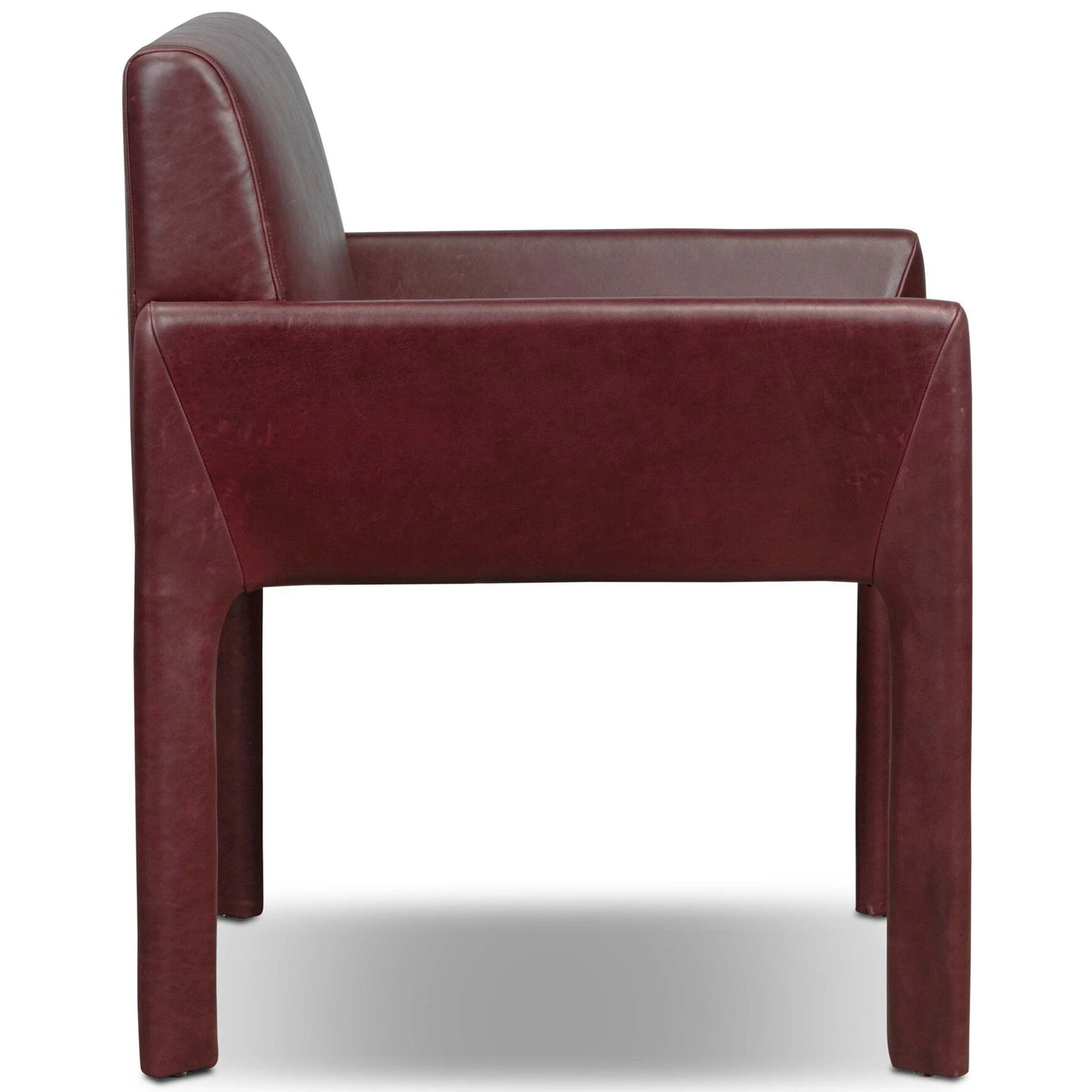 Graford Leather Dining Chair, Dulane Burgundy, Set of 2 by Four Hands - Image 3