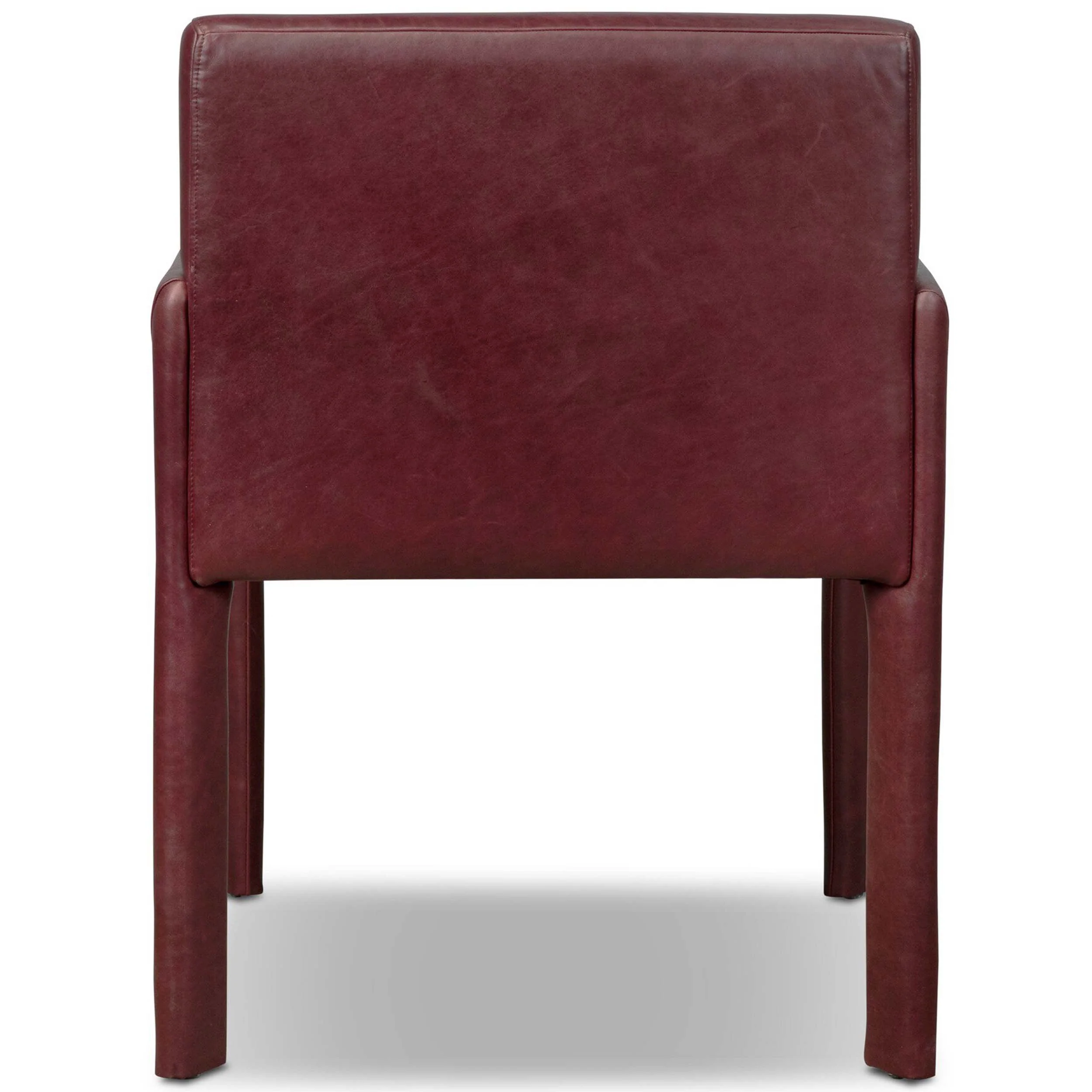 Graford Leather Dining Chair, Dulane Burgundy, Set of 2 by Four Hands - Image 4