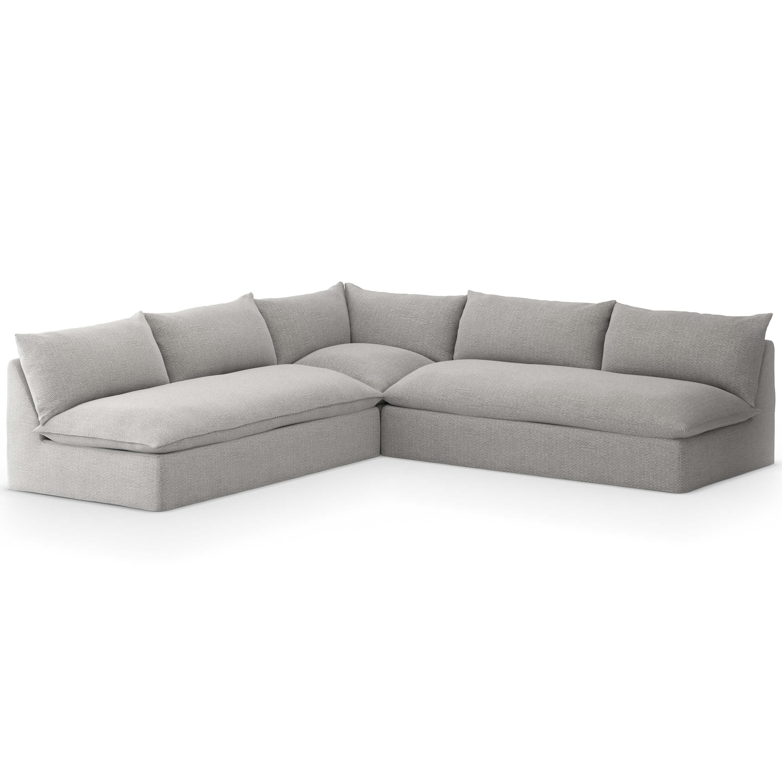 Grant Outdoor 3 Piece Sectional, Faye Ash by Four Hands