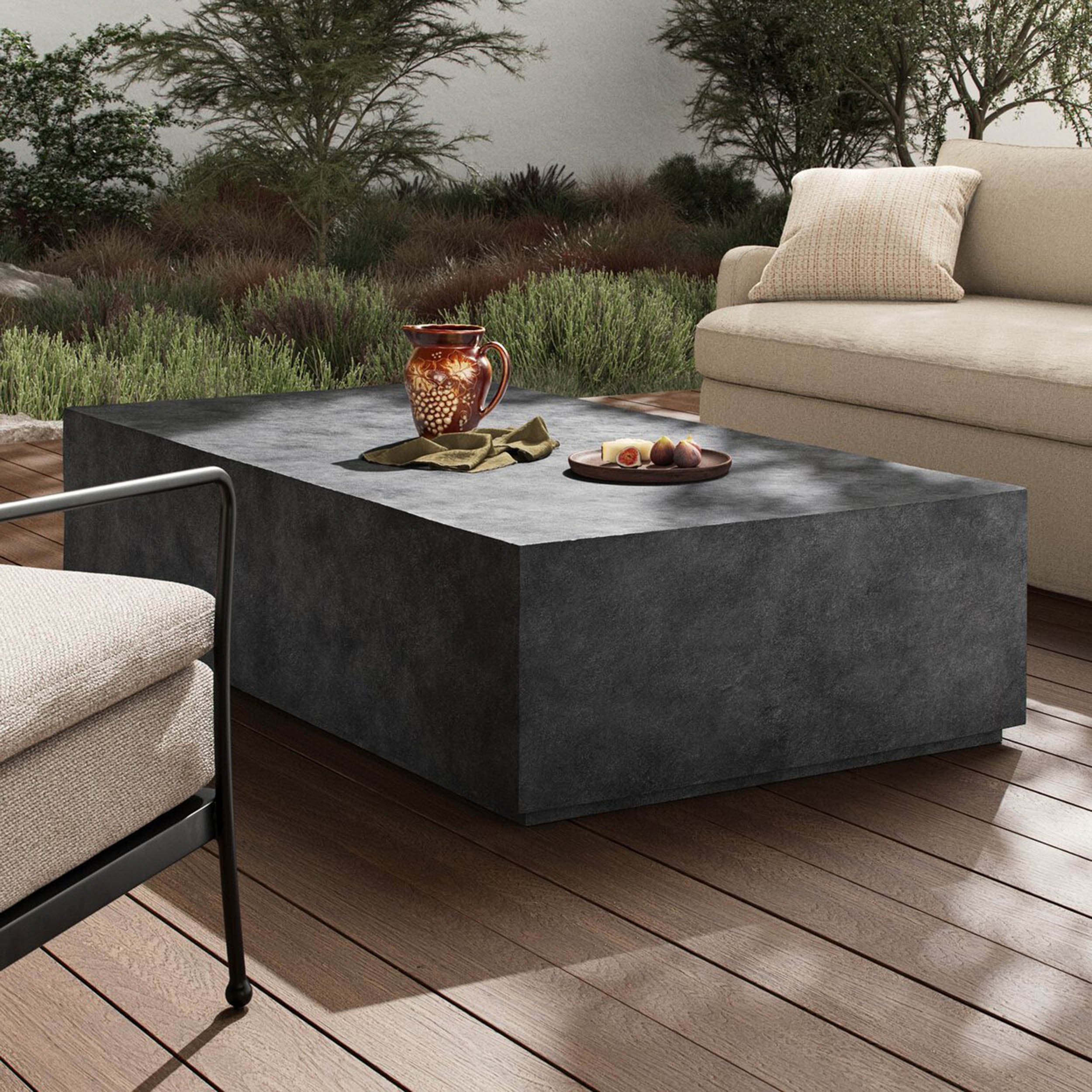 Graso Outdoor Coffee Table, Aged Grey by Four Hands - Image 5