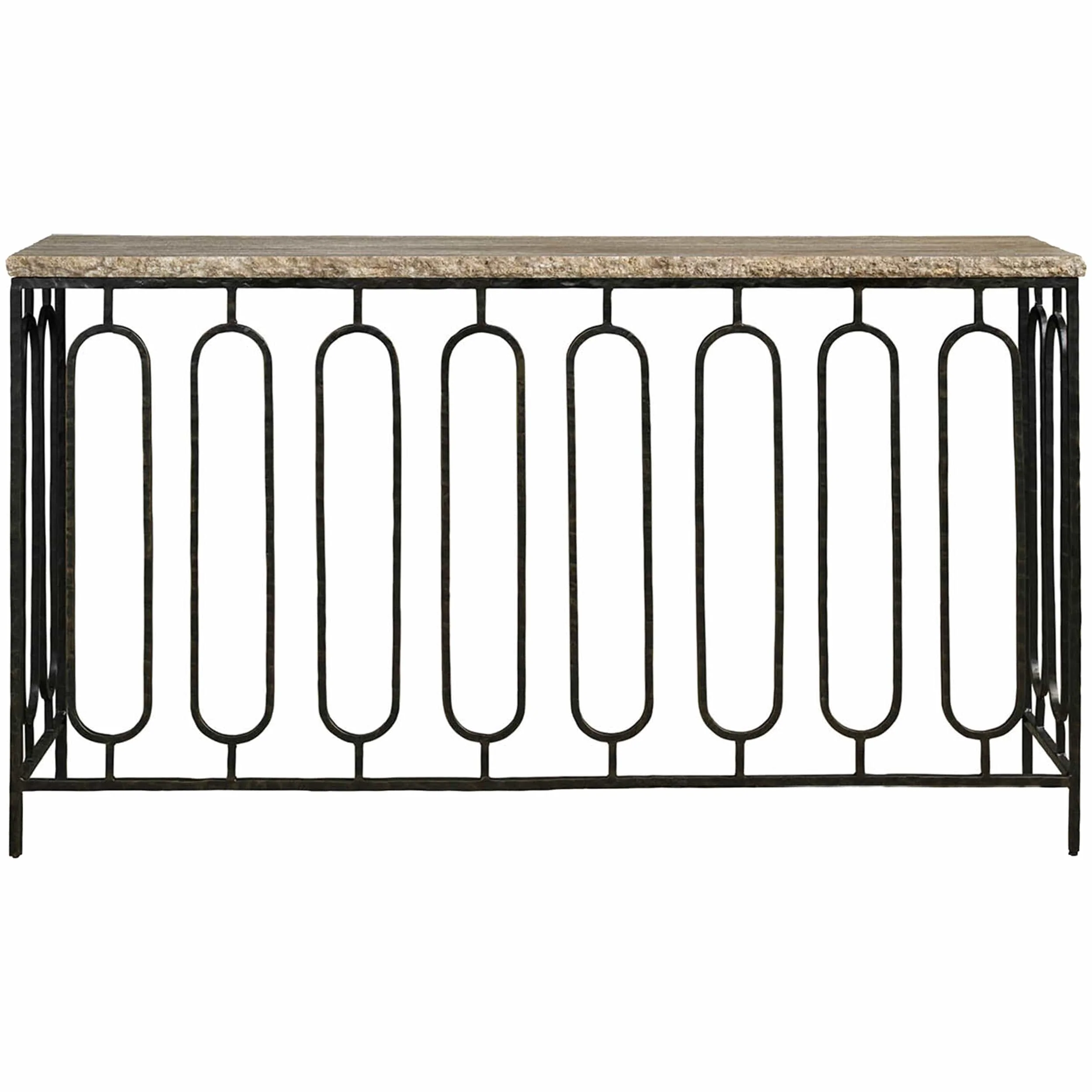 Griffith Park Console Table, Gray Travertine - Image 3
