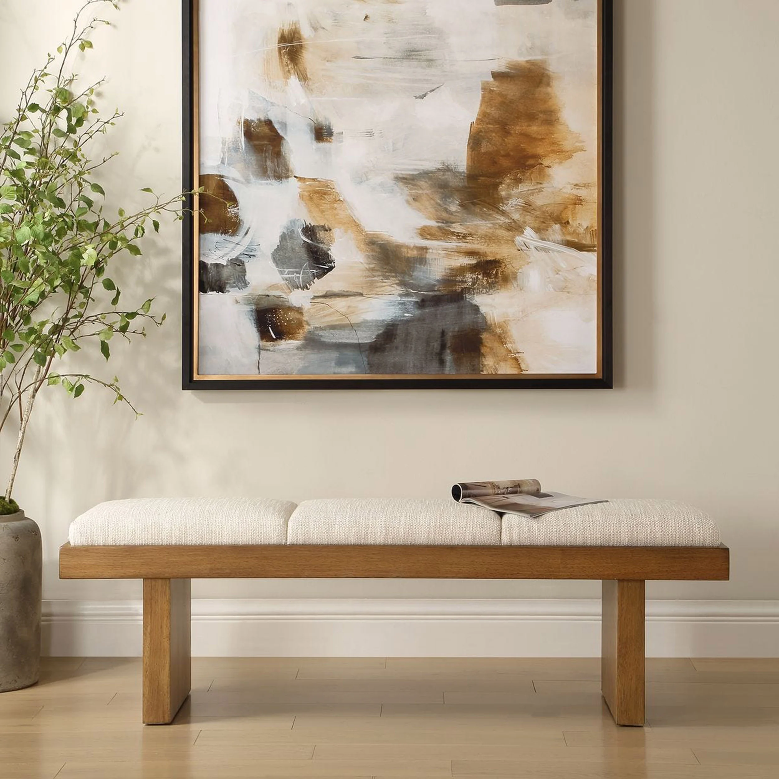 Haden Bench, Cream - Image 6