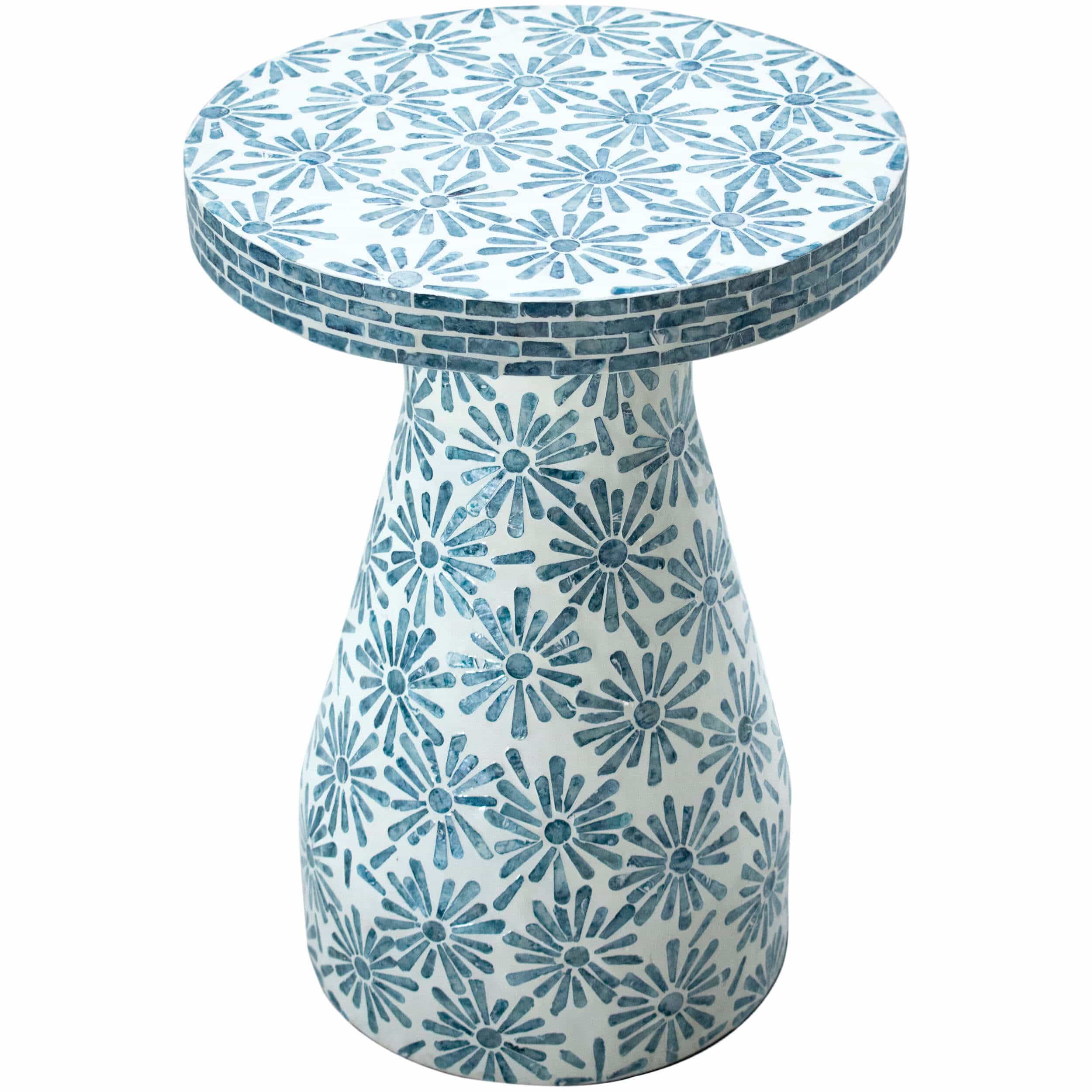 Halio Side Table, Blue Floral - Image 3