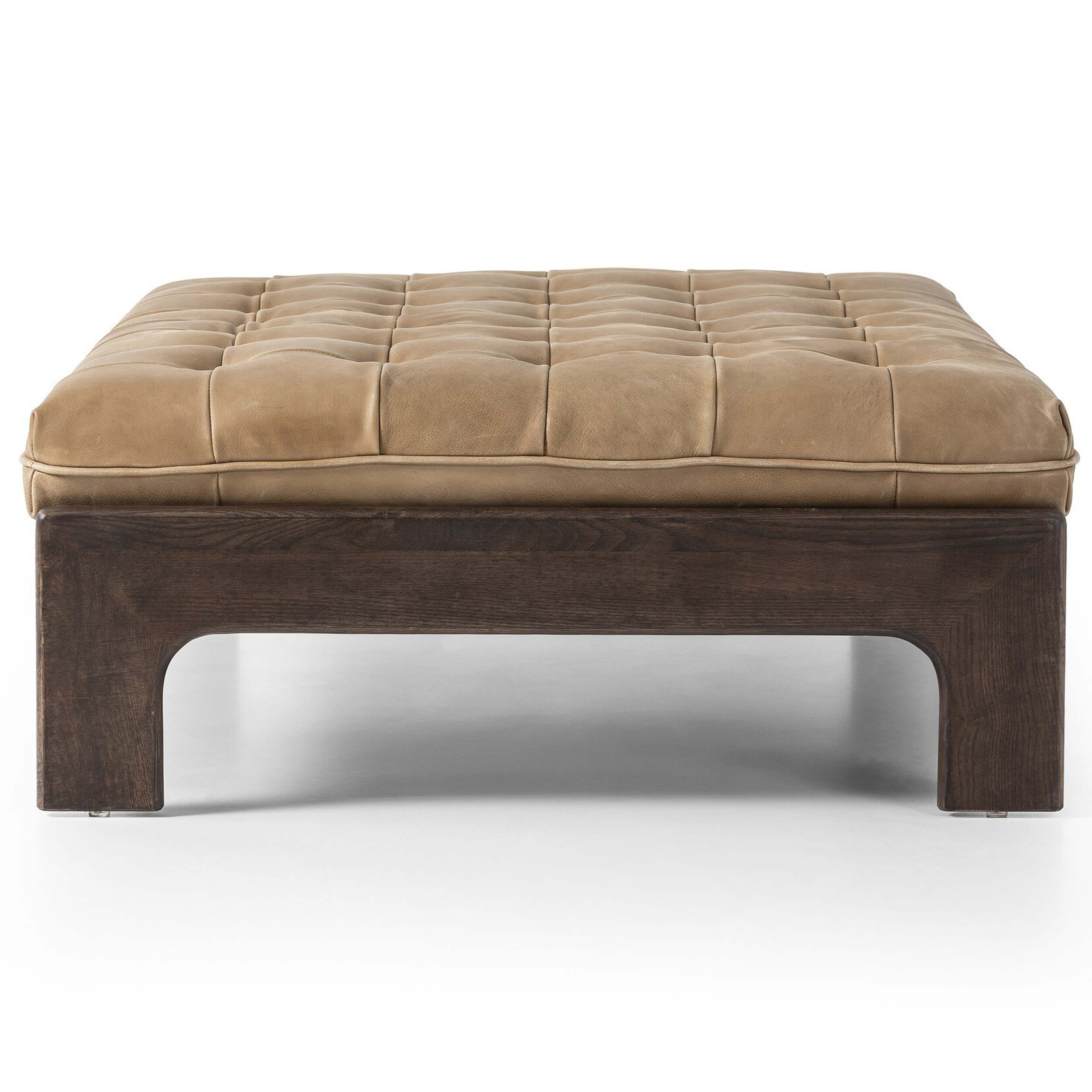 Halston Leather Cocktail Ottoman, Palermo Drift by Four Hands - Image 3