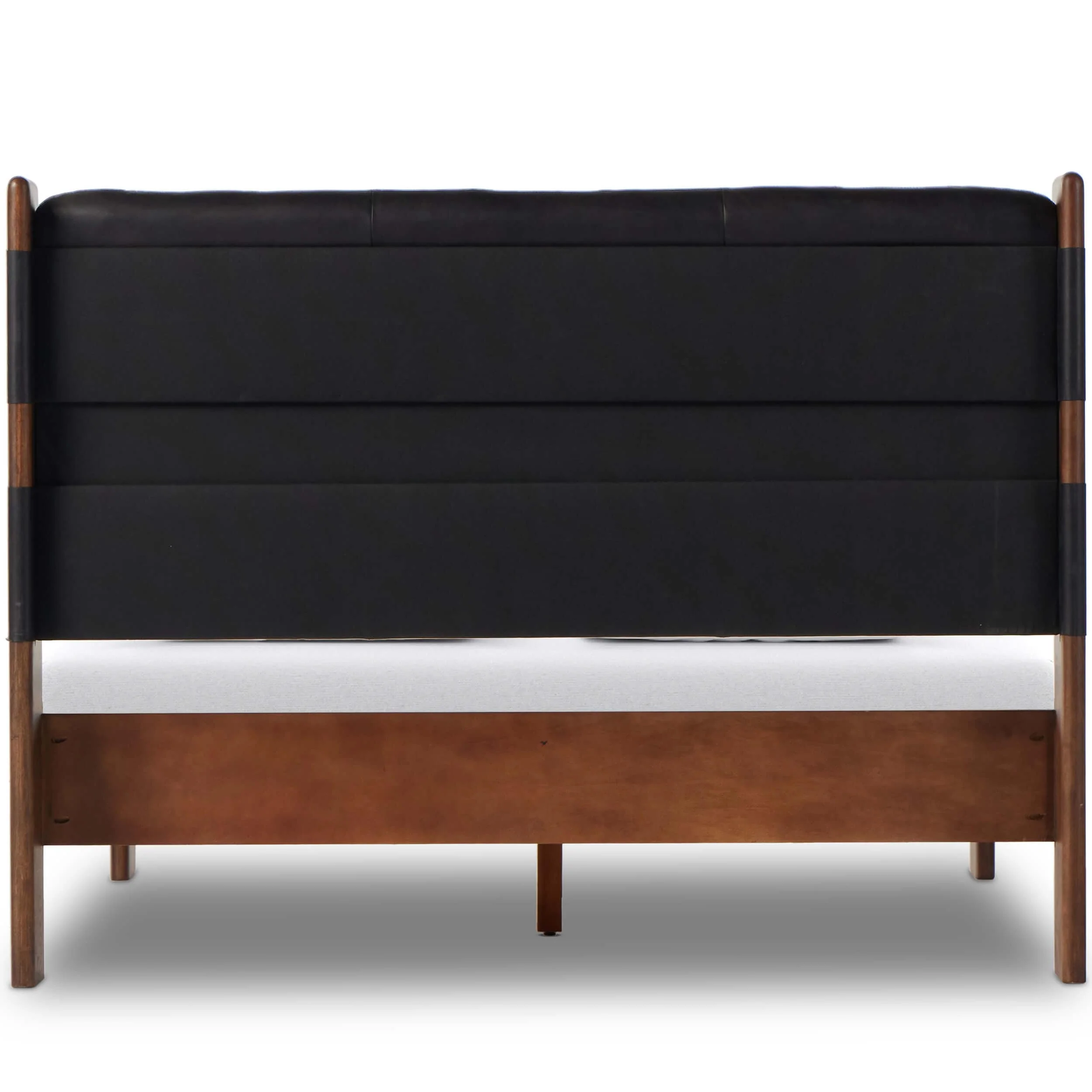 Halston Leather Bed, Heirloom Black by Four Hands - Image 4